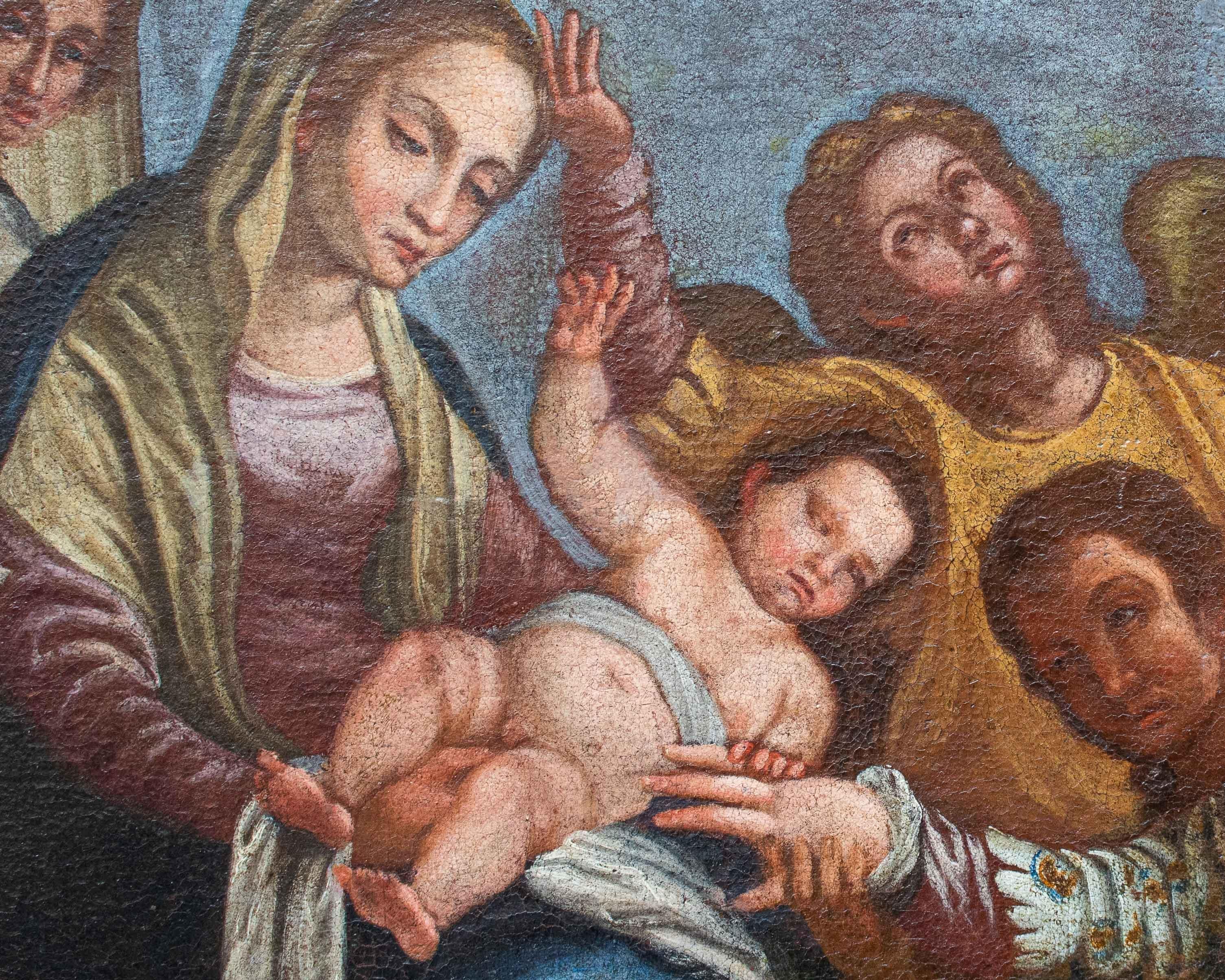 16th Century Mystical Marriage of Saint Catherine Painting Oil on ...