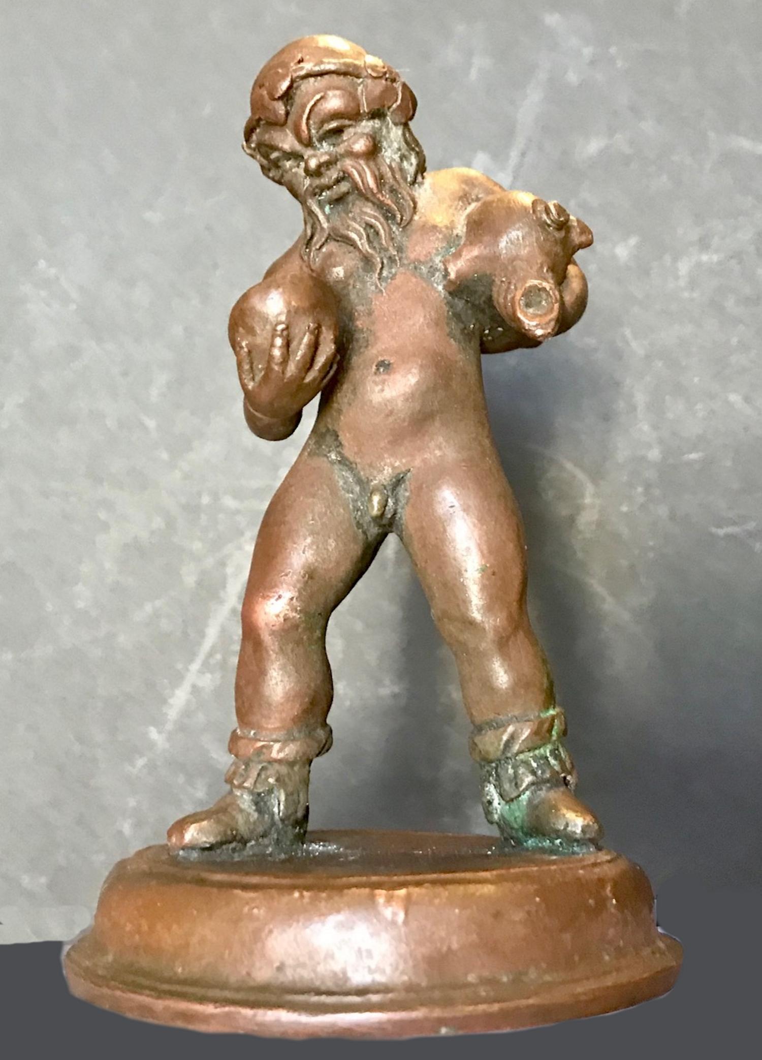 16th Century North Italian Bronze Statuette of Aquarius After the Antique In Good Condition In Vero Beach, FL