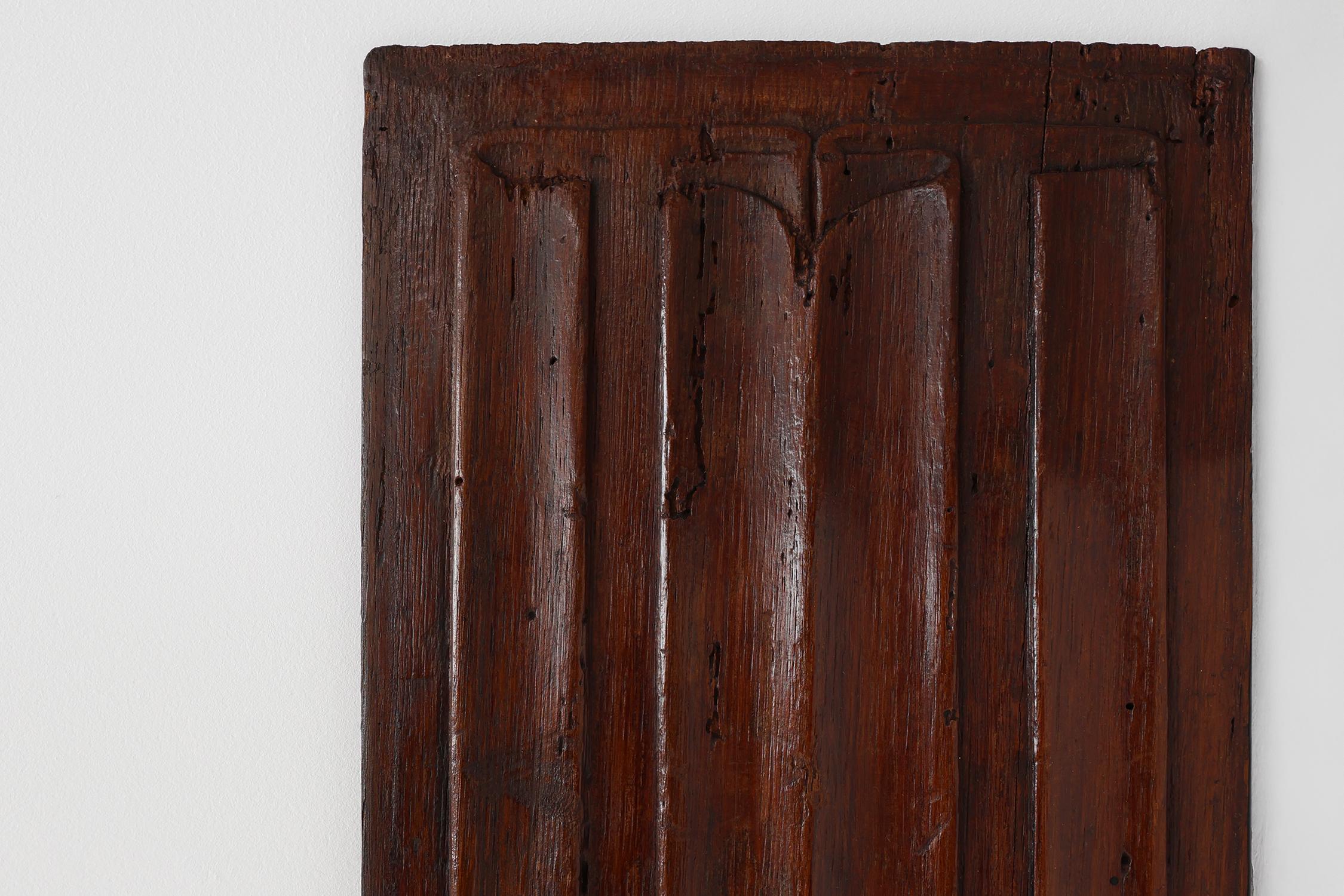 Belgian 16th Century oak carved Gothic Panel, Belgium For Sale