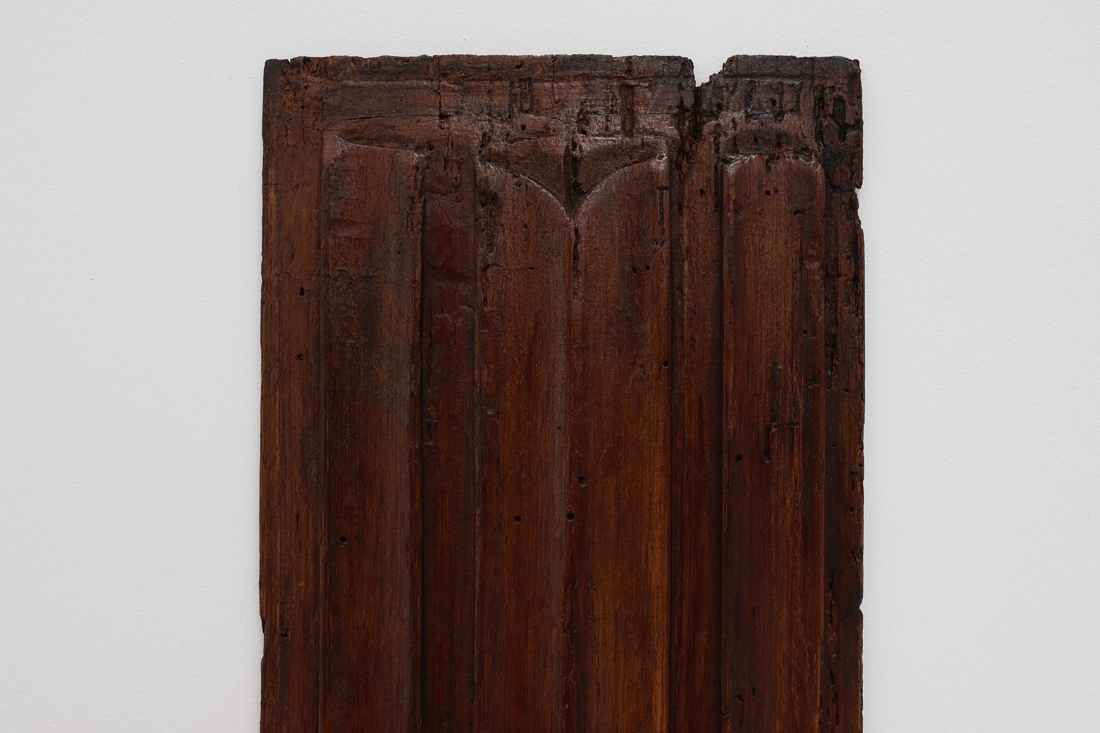 Belgian 16th Century oak carved Gothic Panel, Belgium For Sale