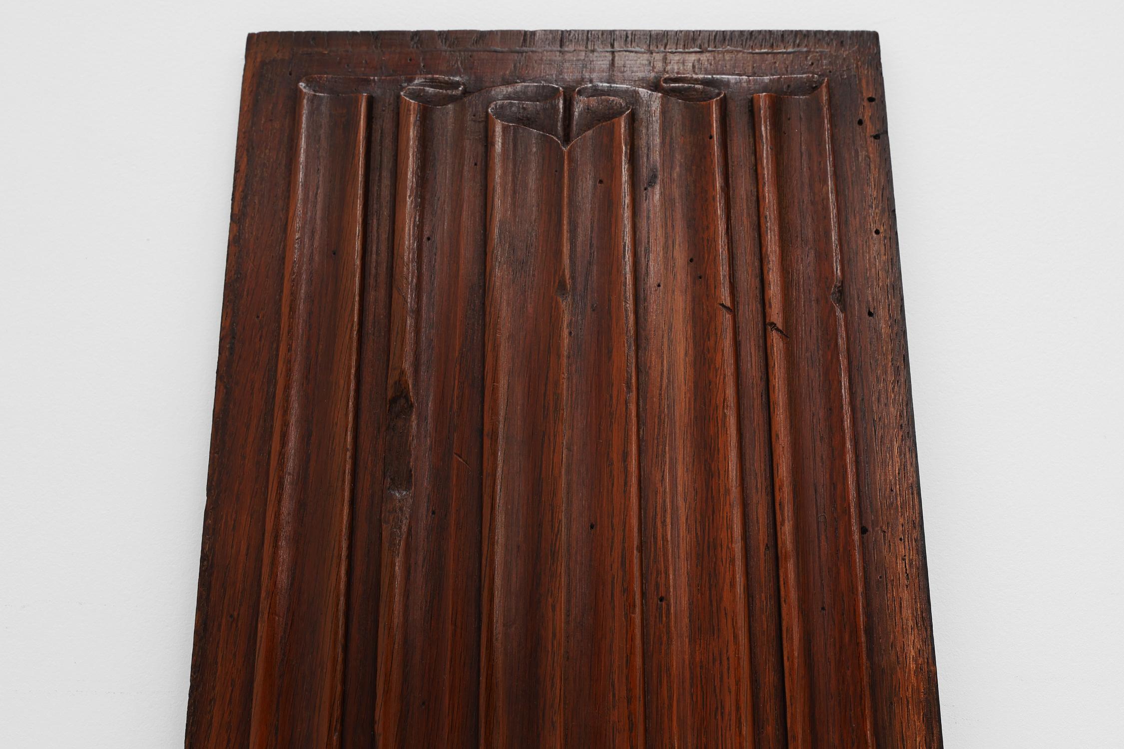 Belgian 16th Century oak carved Gothic Panel, Belgium For Sale