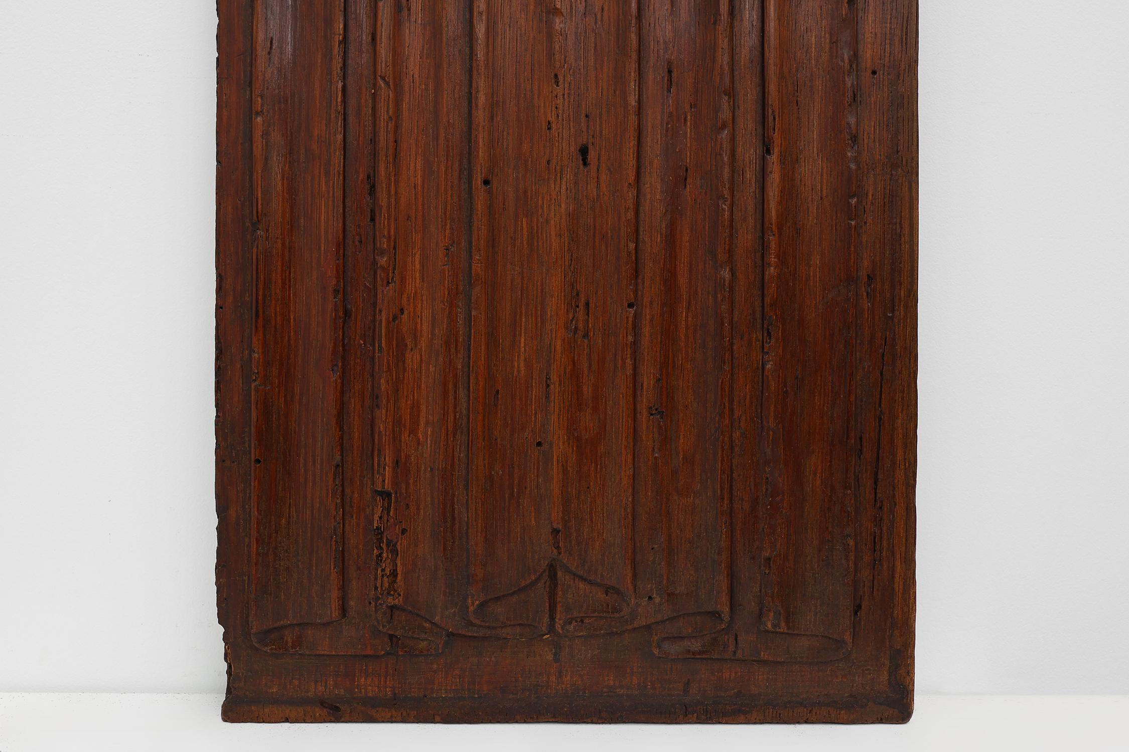 Hand-Carved 16th Century oak carved Gothic Panel, Belgium For Sale