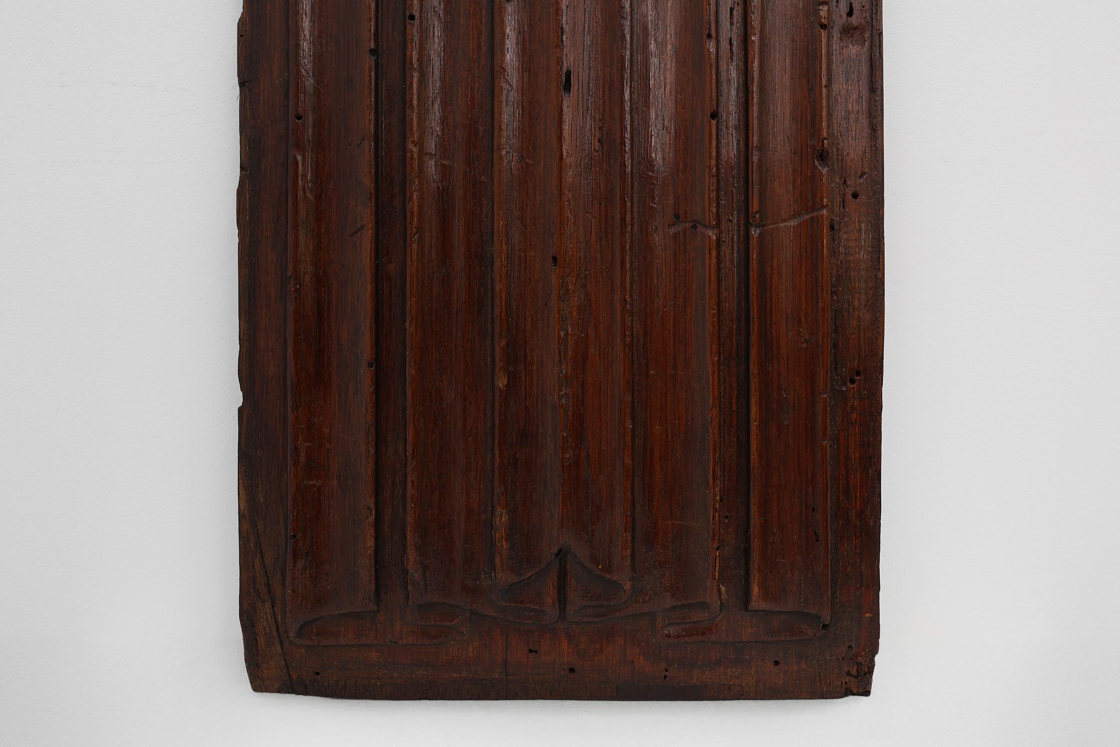 Hand-Carved 16th Century oak carved Gothic Panel, Belgium For Sale