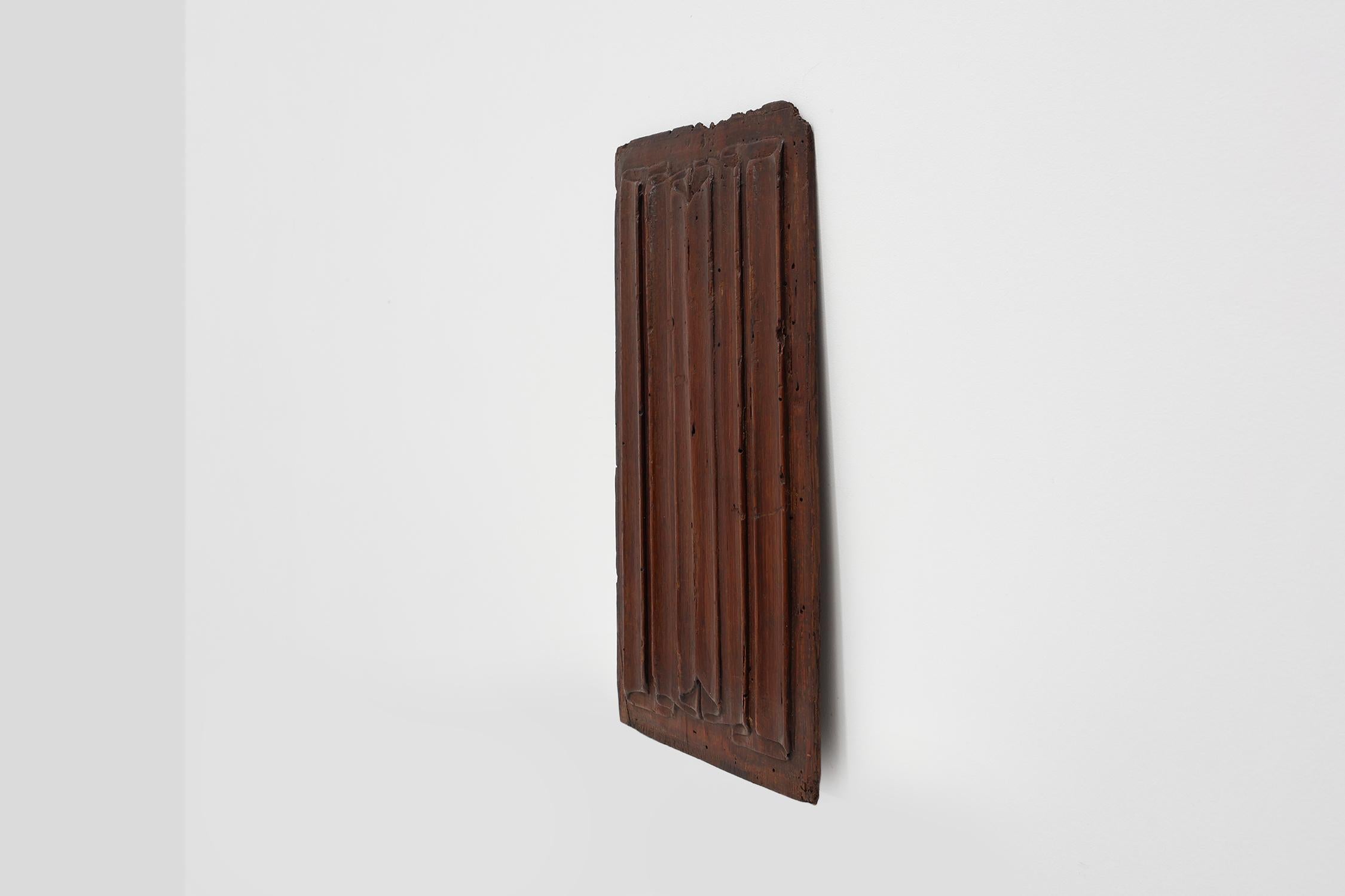 Oak 16th Century oak carved Gothic Panel, Belgium For Sale