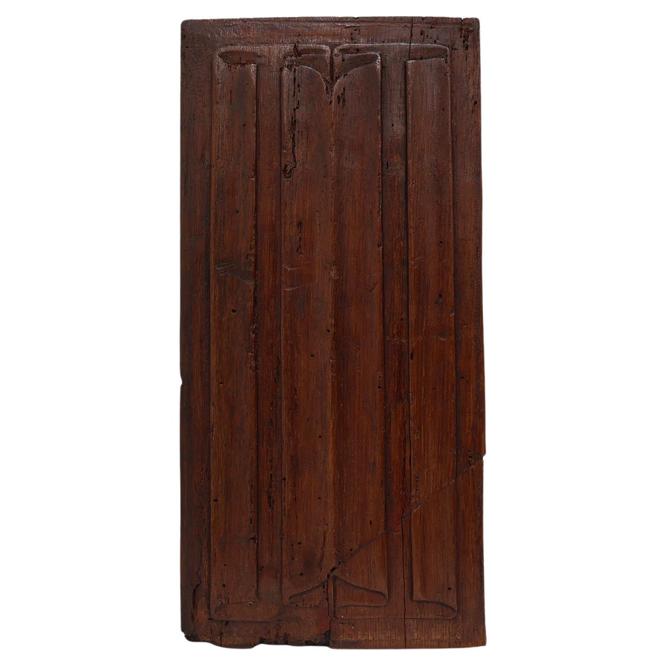 16th Century oak carved Gothic Panel, Belgium