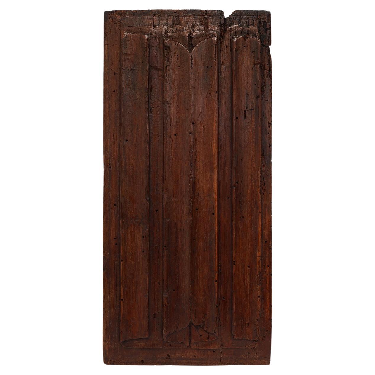 16th Century oak carved Gothic Panel, Belgium