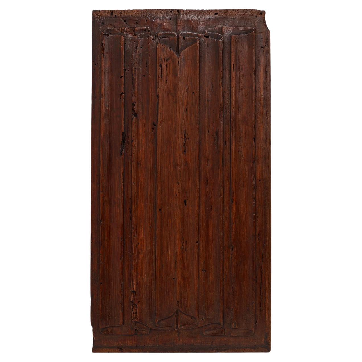 16th Century oak carved Gothic Panel, Belgium