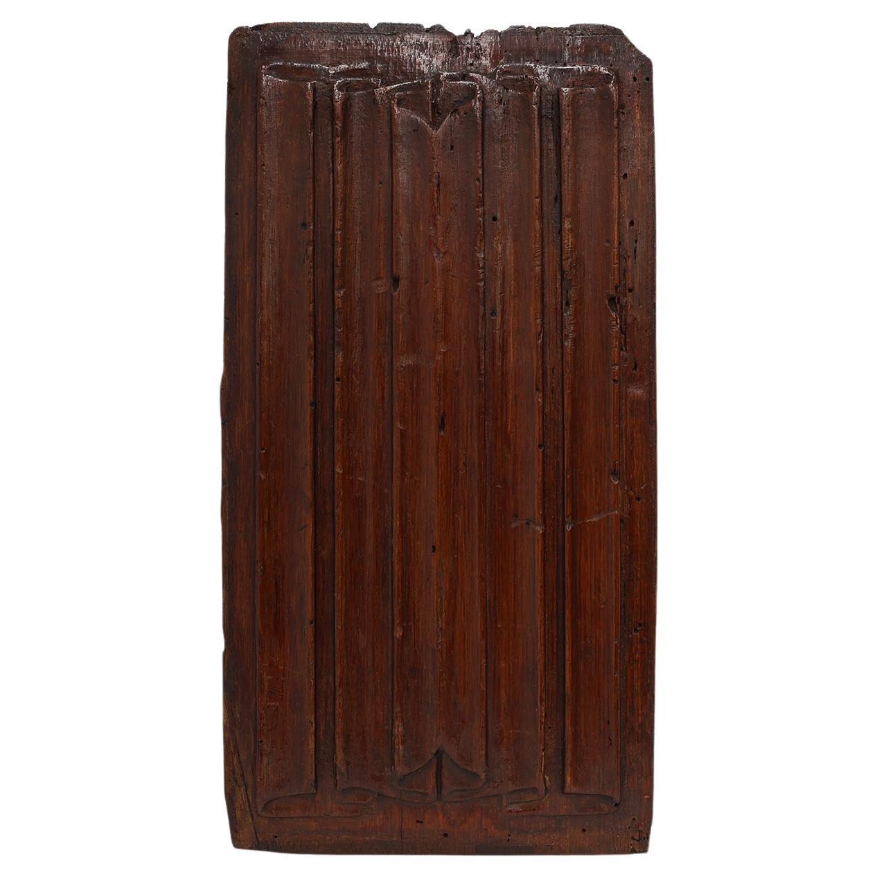 16th Century oak carved Gothic Panel, Belgium