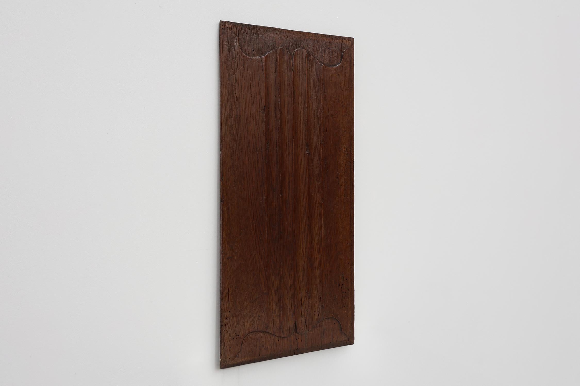 Oak 16th Century oak carved Gothic Panel, France For Sale