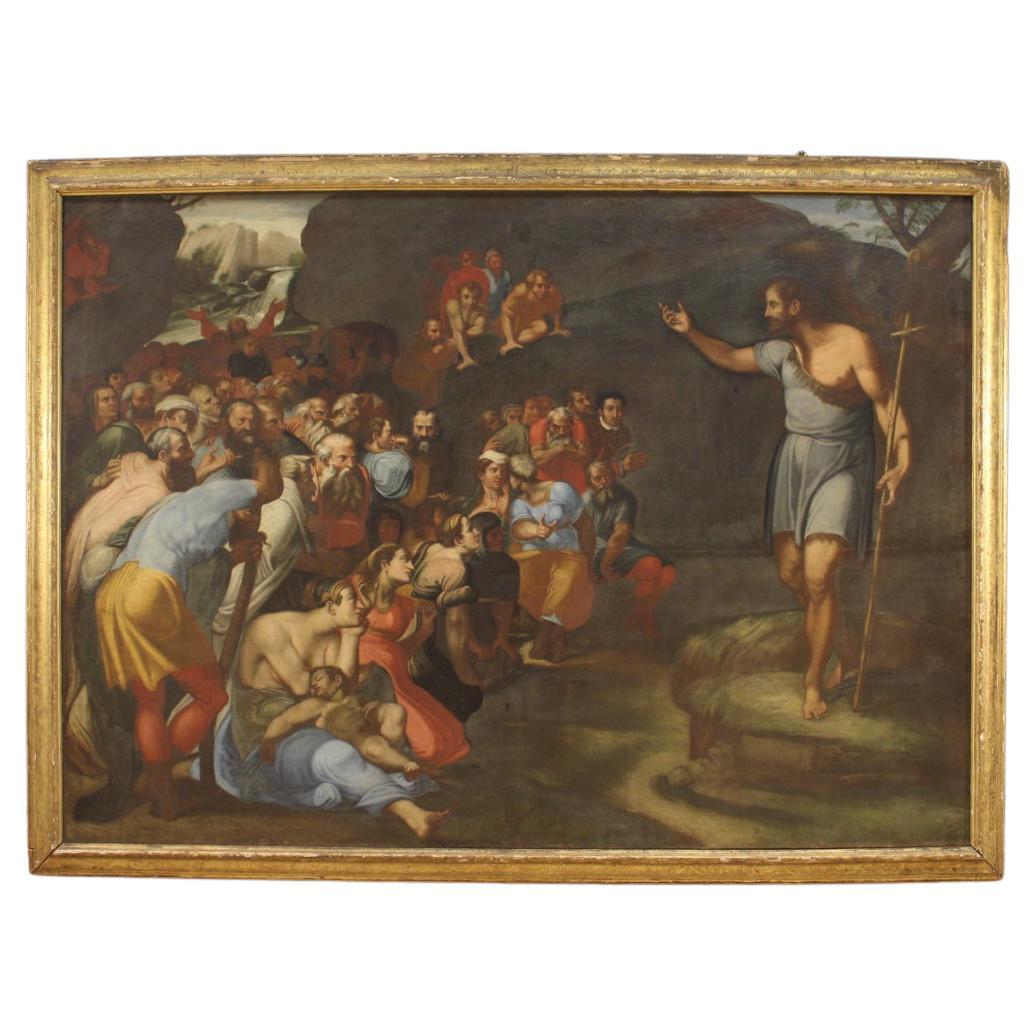 16th Century Oil on Canvas Antique Italian Religious Painting Saint John, 1590