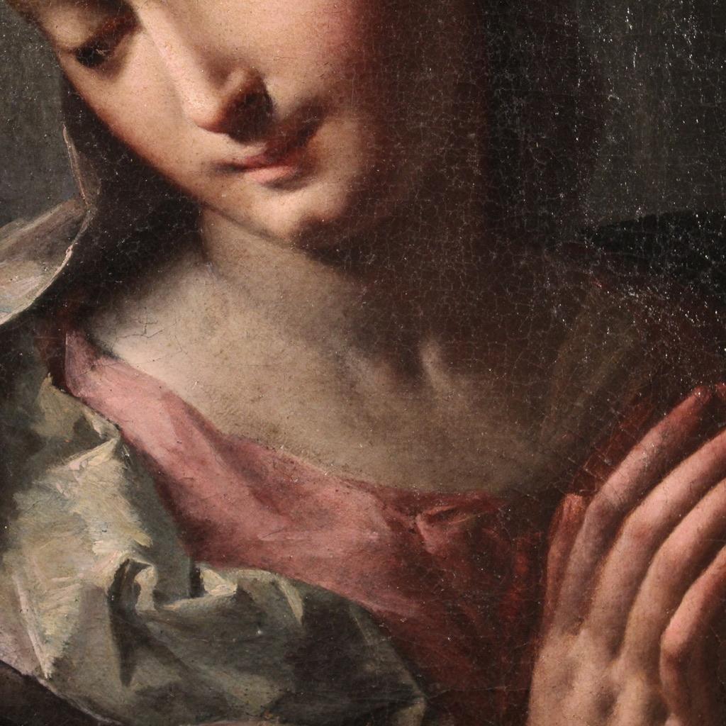 16th Century Oil on Canvas Emilian School Antique Madonna Painting, 1550 7