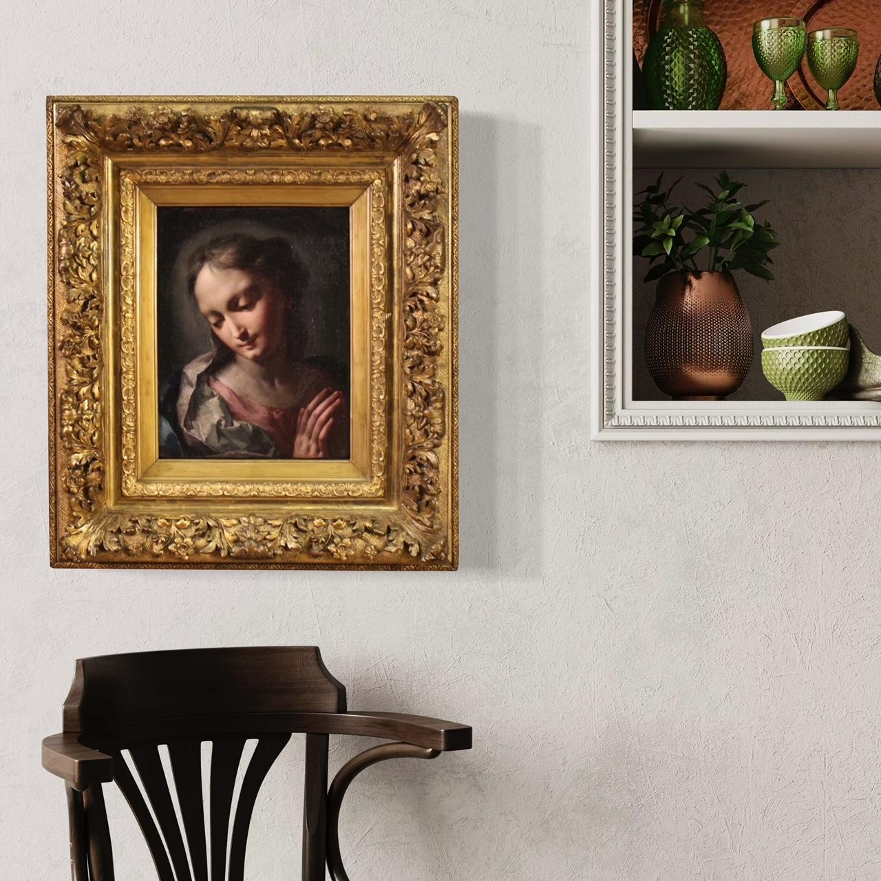 16th Century Oil on Canvas Emilian School Antique Madonna Painting, 1550 1