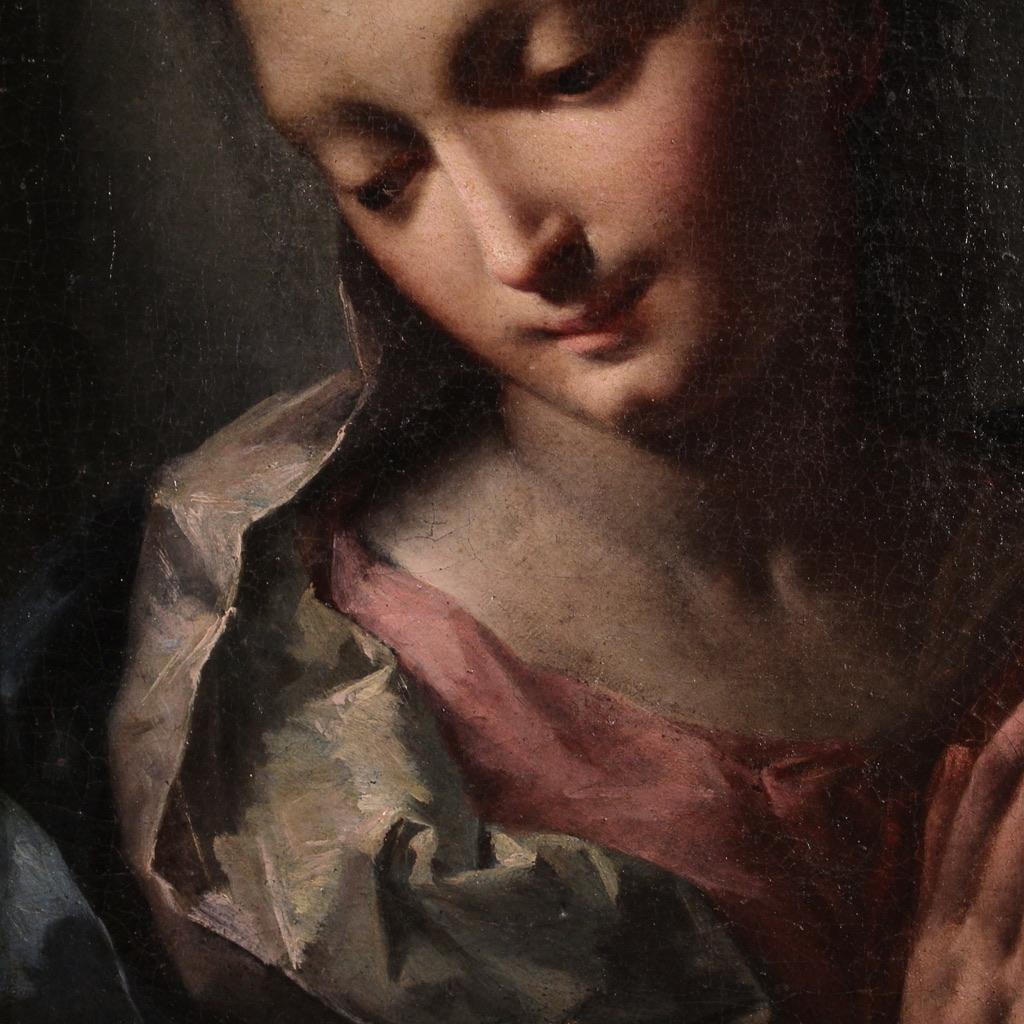 16th Century Oil on Canvas Emilian School Antique Madonna Painting, 1550 3