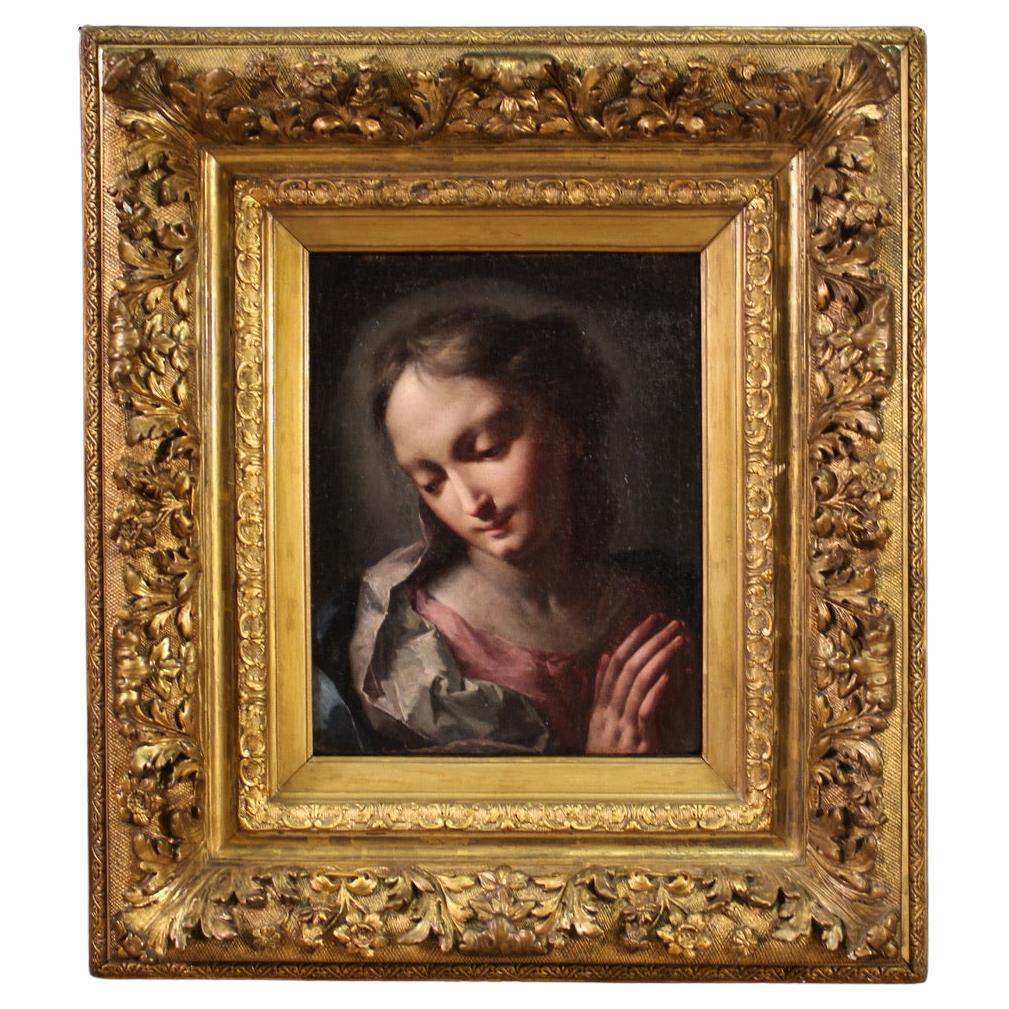 16th Century Oil on Canvas Emilian School Antique Madonna Painting, 1550