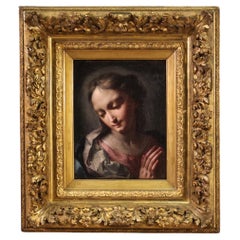 16th Century Oil on Canvas Emilian School Antique Madonna Painting, 1550