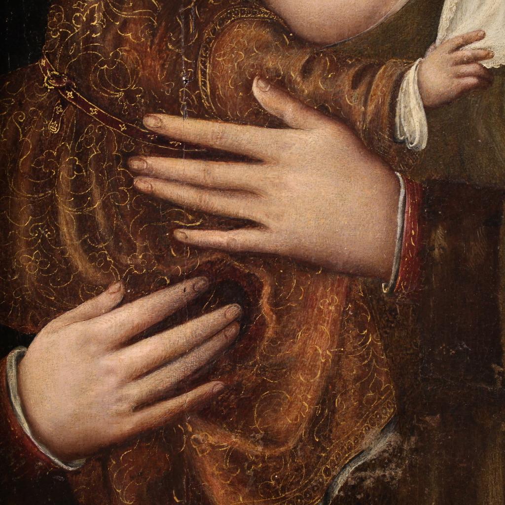 16th Century Oil on Canvas Italian Religious Painting Madonna with Child, 1520 en vente 4