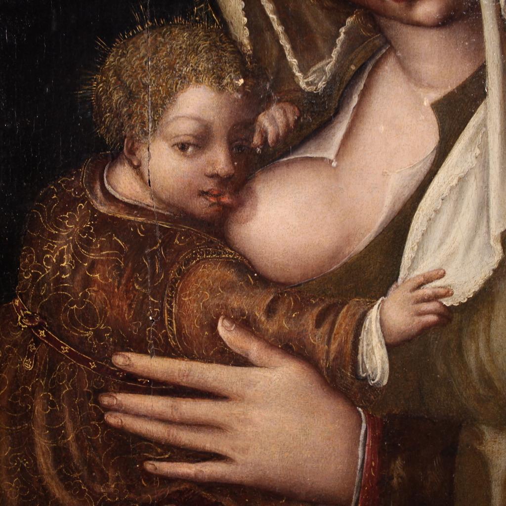 16th Century Oil on Canvas Italian Religious Painting Madonna with Child, 1520 en vente 6