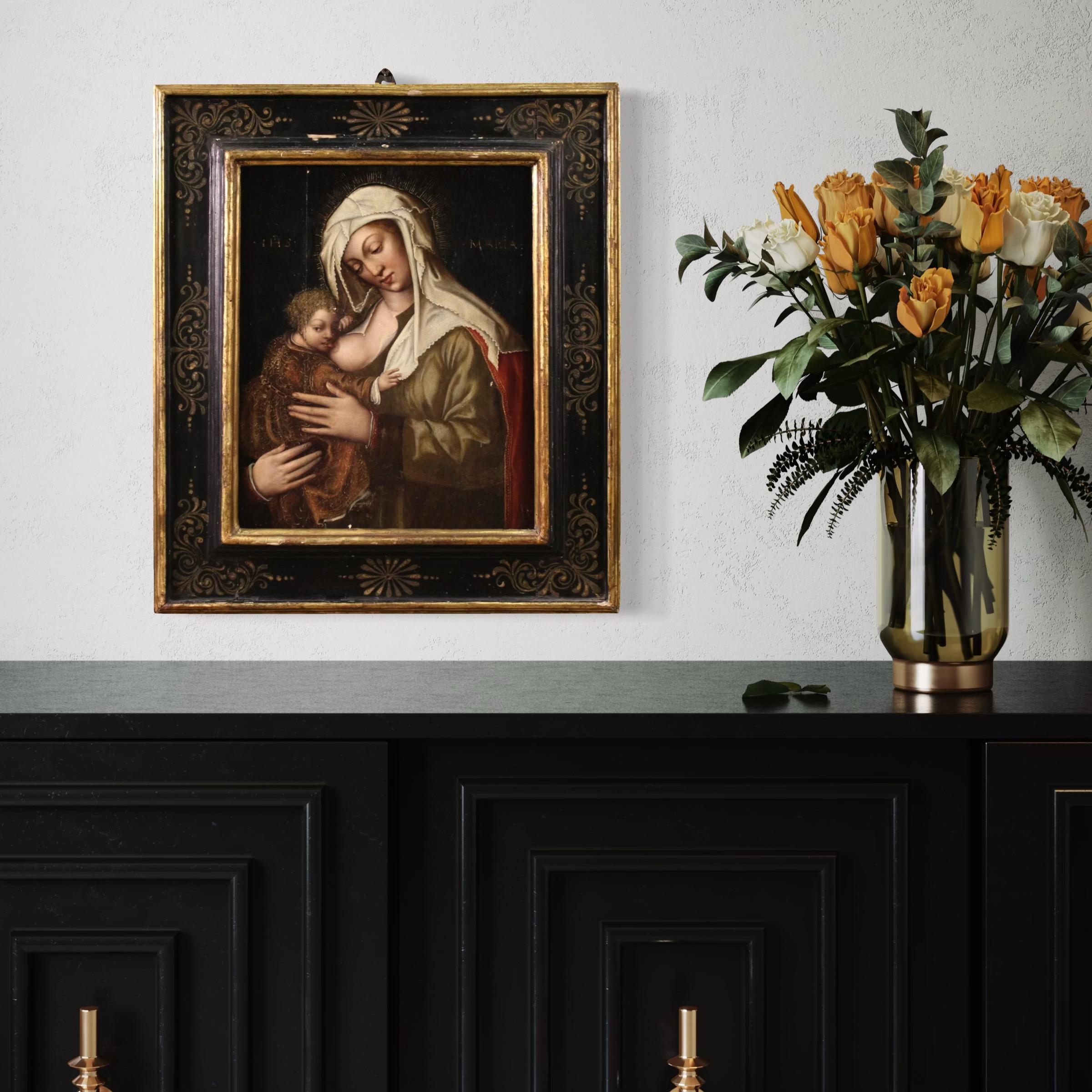 16th Century Oil on Canvas Italian Religious Painting Madonna with Child, 1520 en vente 7