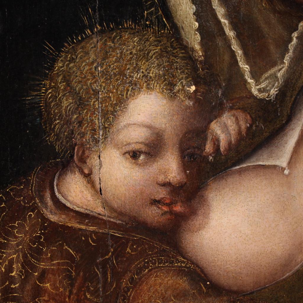 16th Century Oil on Canvas Italian Religious Painting Madonna with Child, 1520 en vente 9