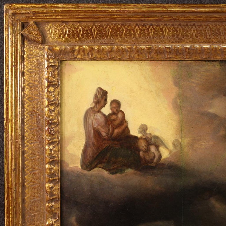 16th Century Oil on Panel French Antique Painting the Tiburtine Sybil ...