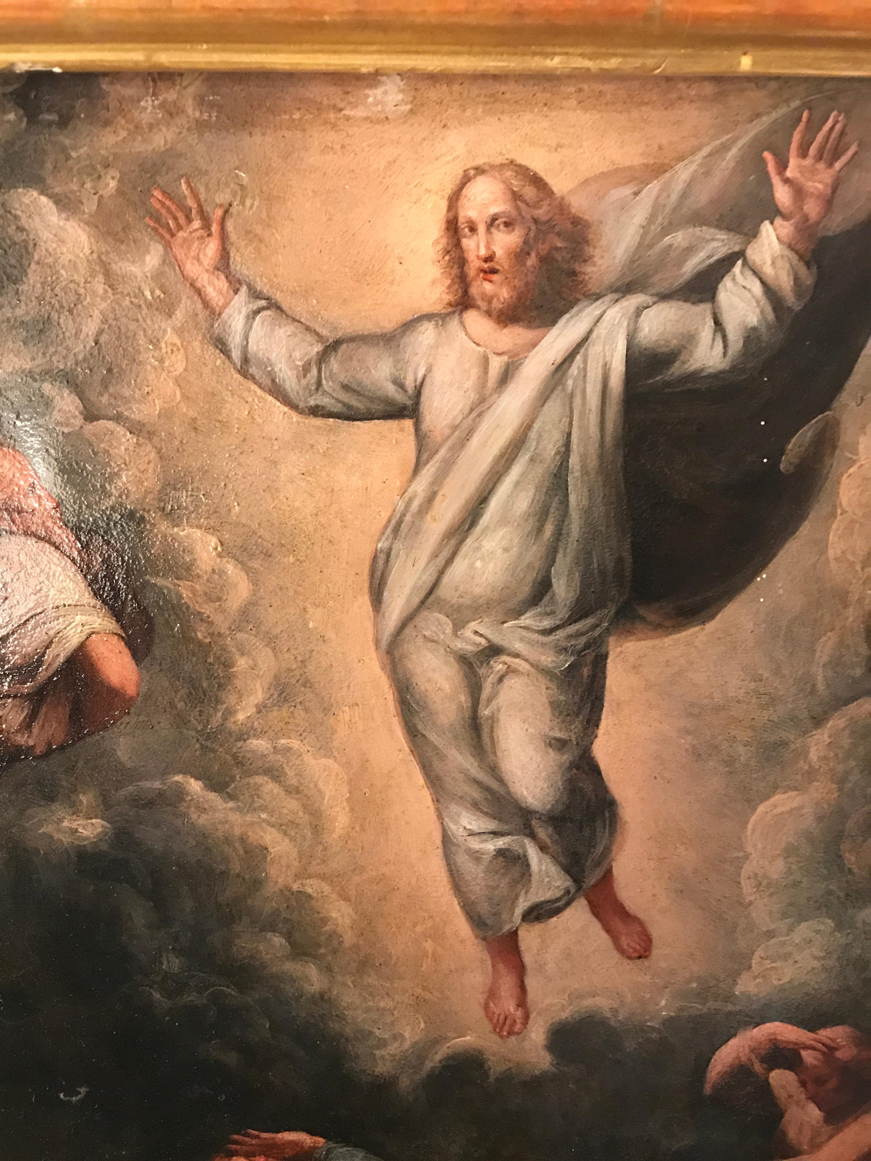 Dipinto a mano Antichi maestri del XVI secolo Nicolo Cercignani la Trasfigurazione dopo Raffaello in vendita
