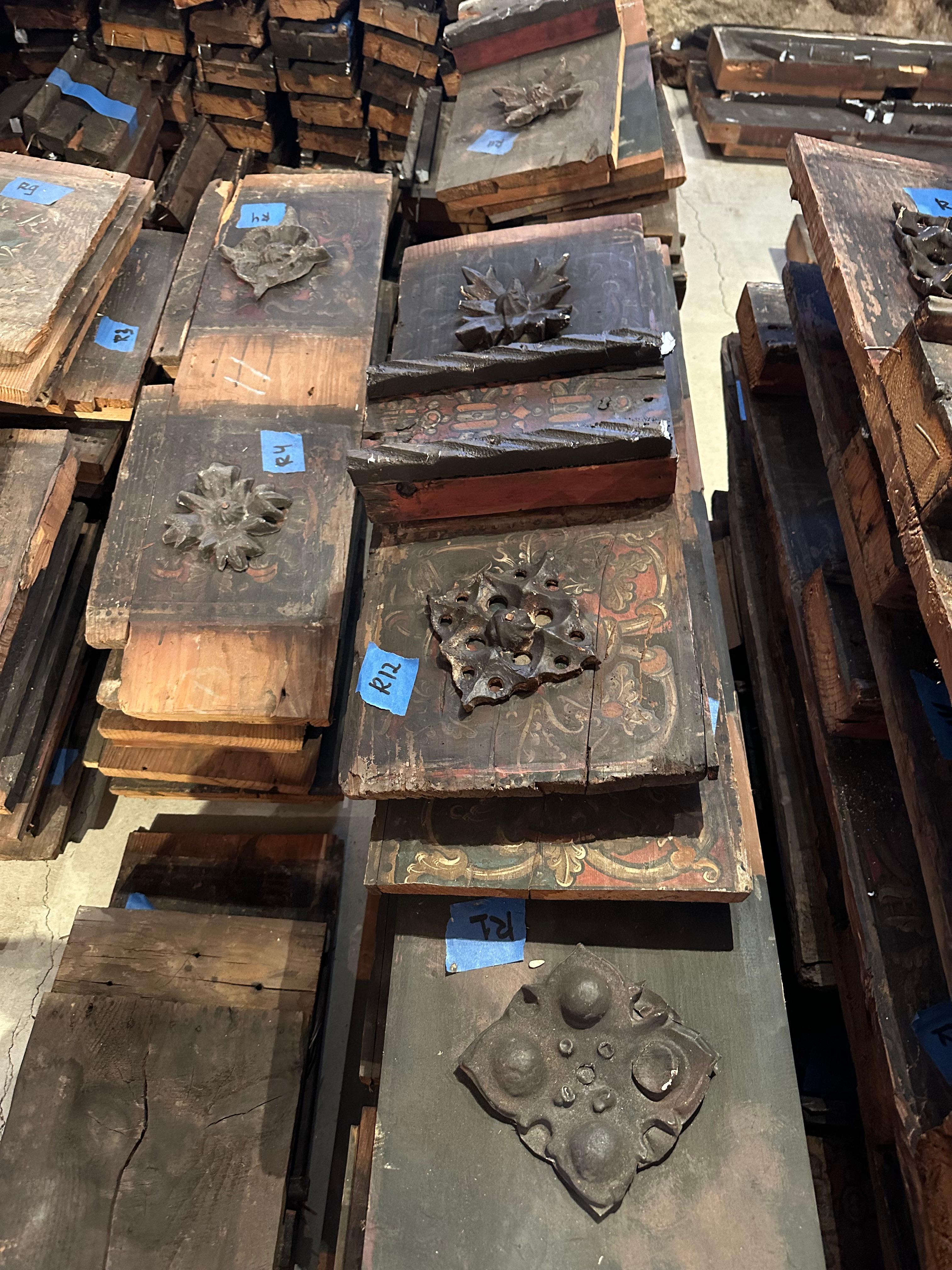 Renaissance 16th Century Painted Spanish Coffered Ceiling, Isabella Stewart Gardner For Sale