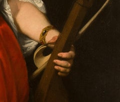 17th Century Painting Oil on Canvas Italian "the Violin Player", 1638