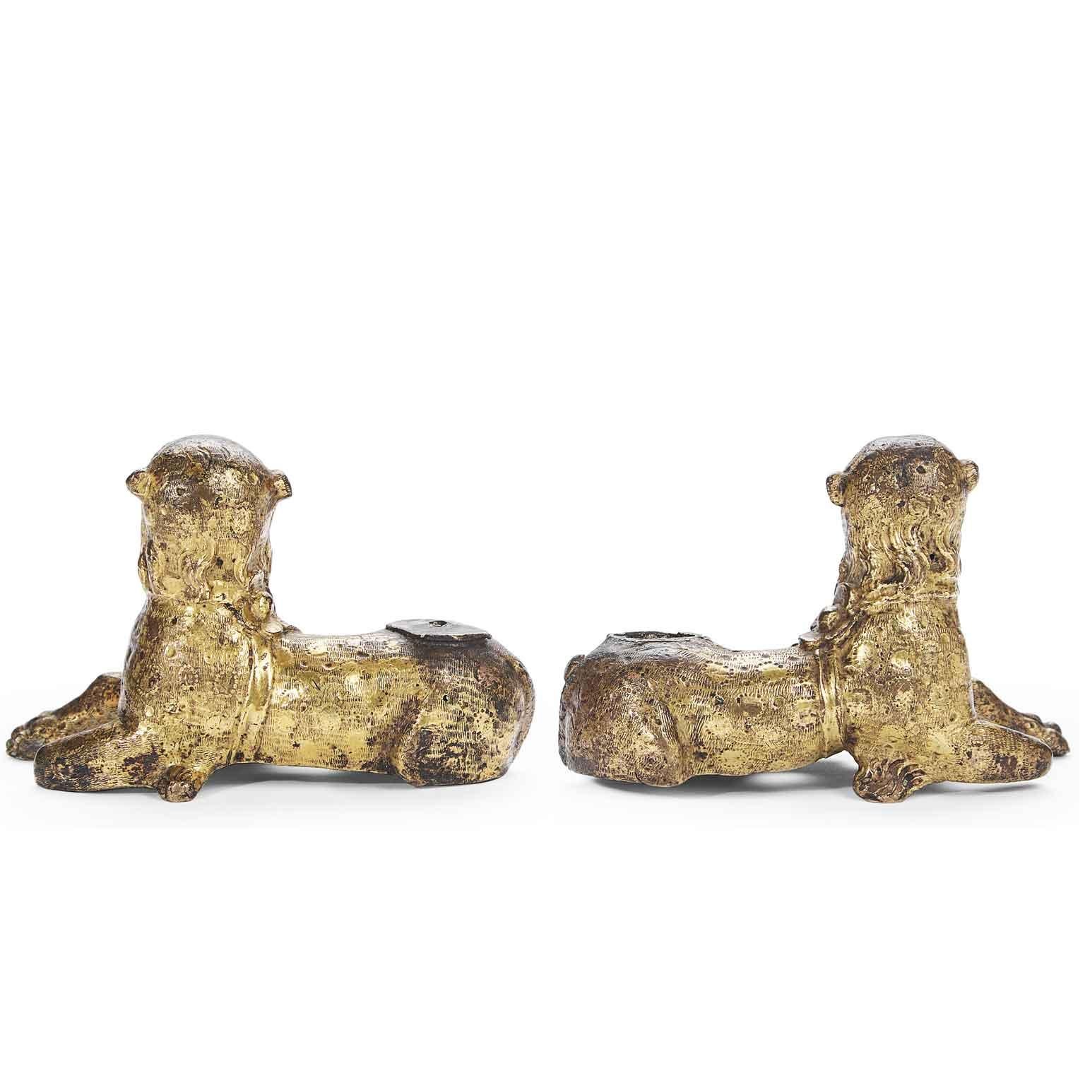 16th Century Pair of Gilt Lion Figures from Germany Nuremberg For Sale 7