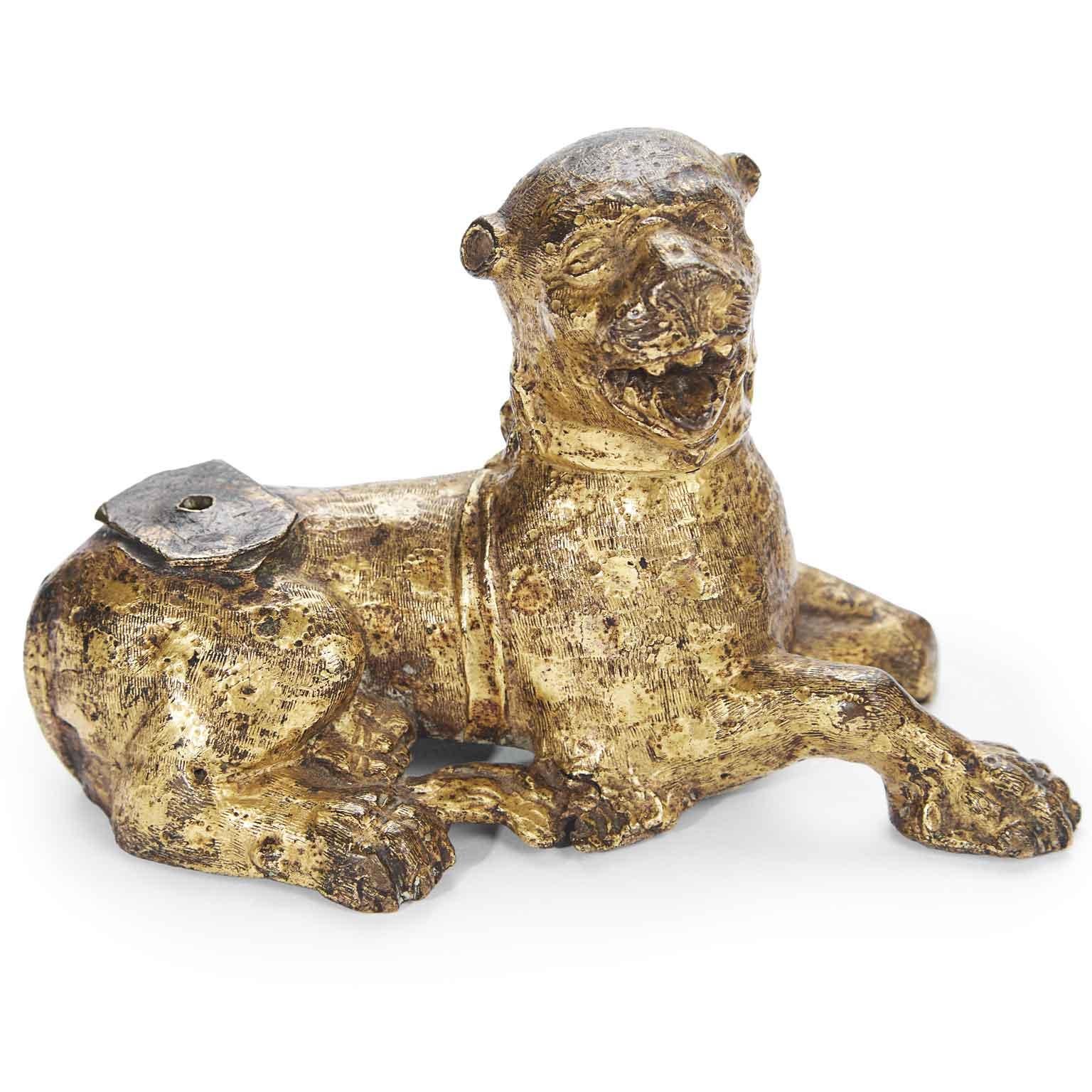 16th Century Pair of Gilt Lion Figures from Germany Nuremberg For Sale 9