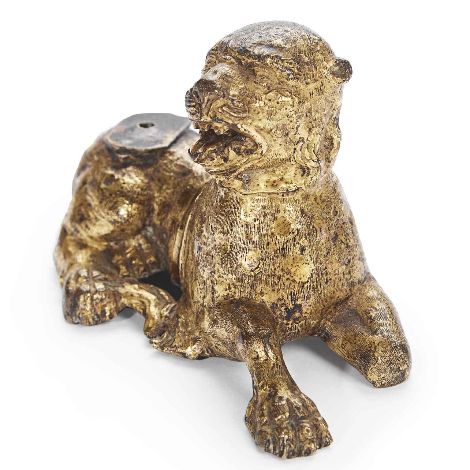 16th Century Pair of Gilt Lion Figures from Germany Nuremberg For Sale 10