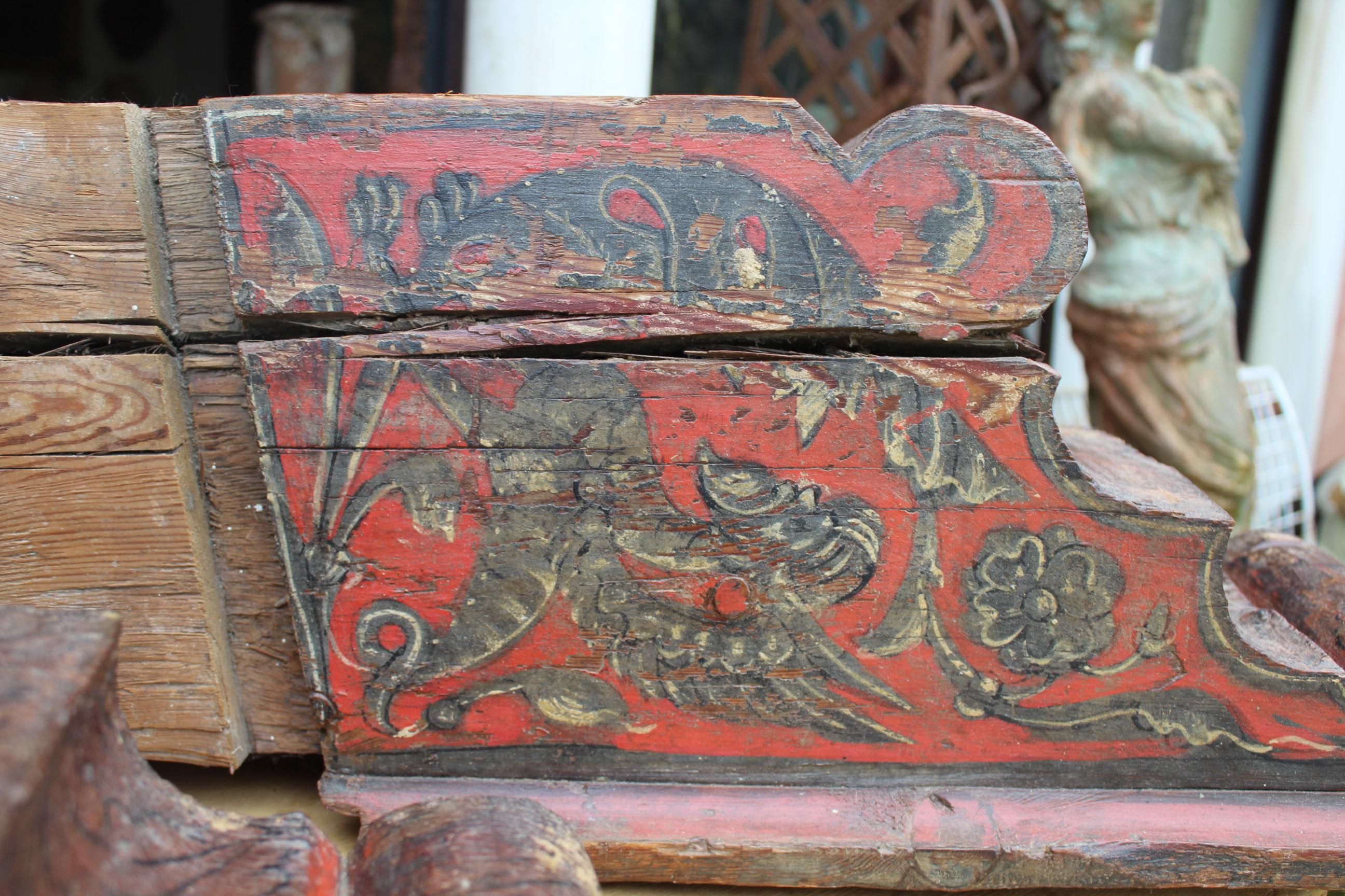 16th Century Pair of Spanish Polychrome Wooden Footings with Medieval Scenes For Sale 1