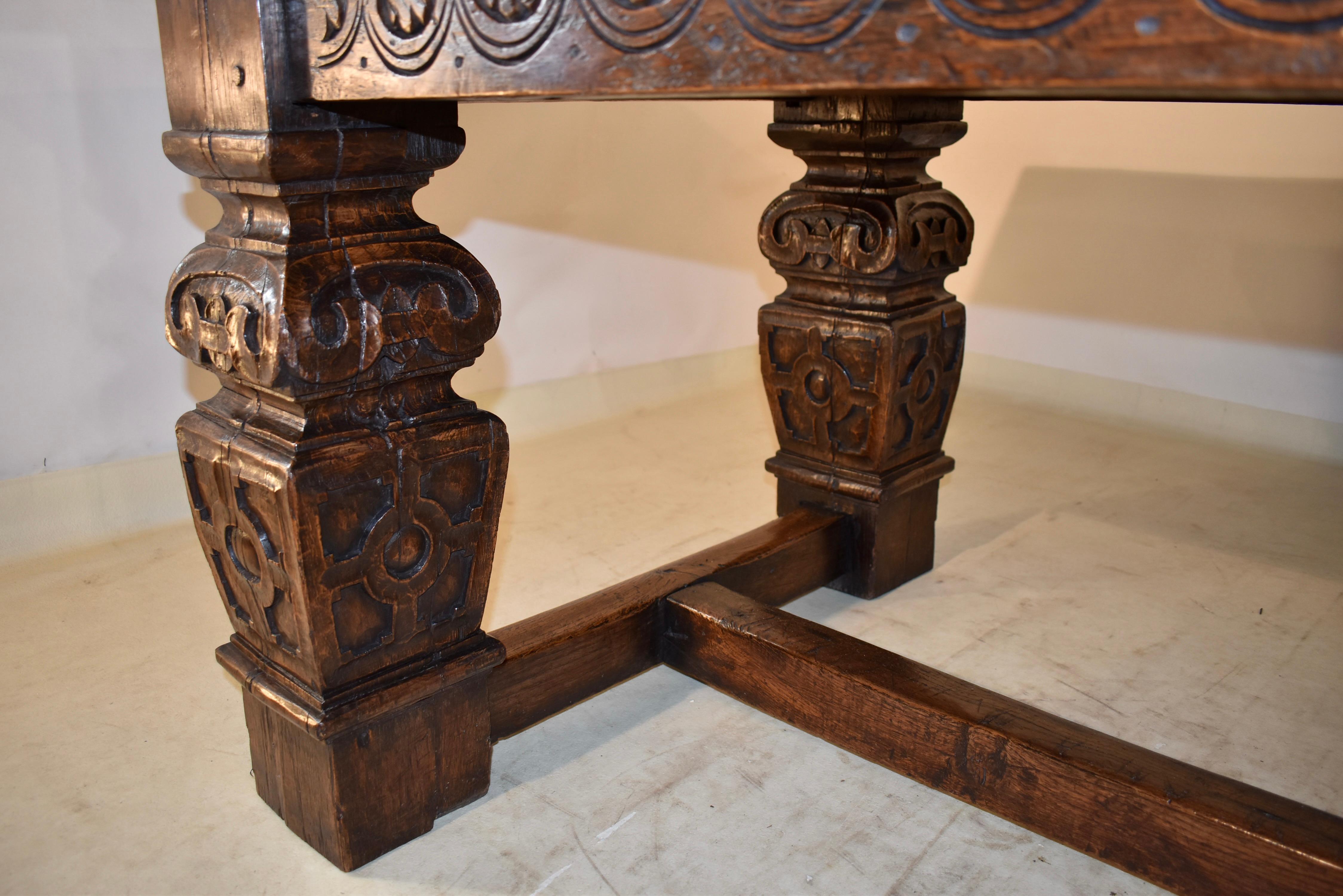 16th Century Period Elizabethan Carved Table of Substantial Size For Sale 3