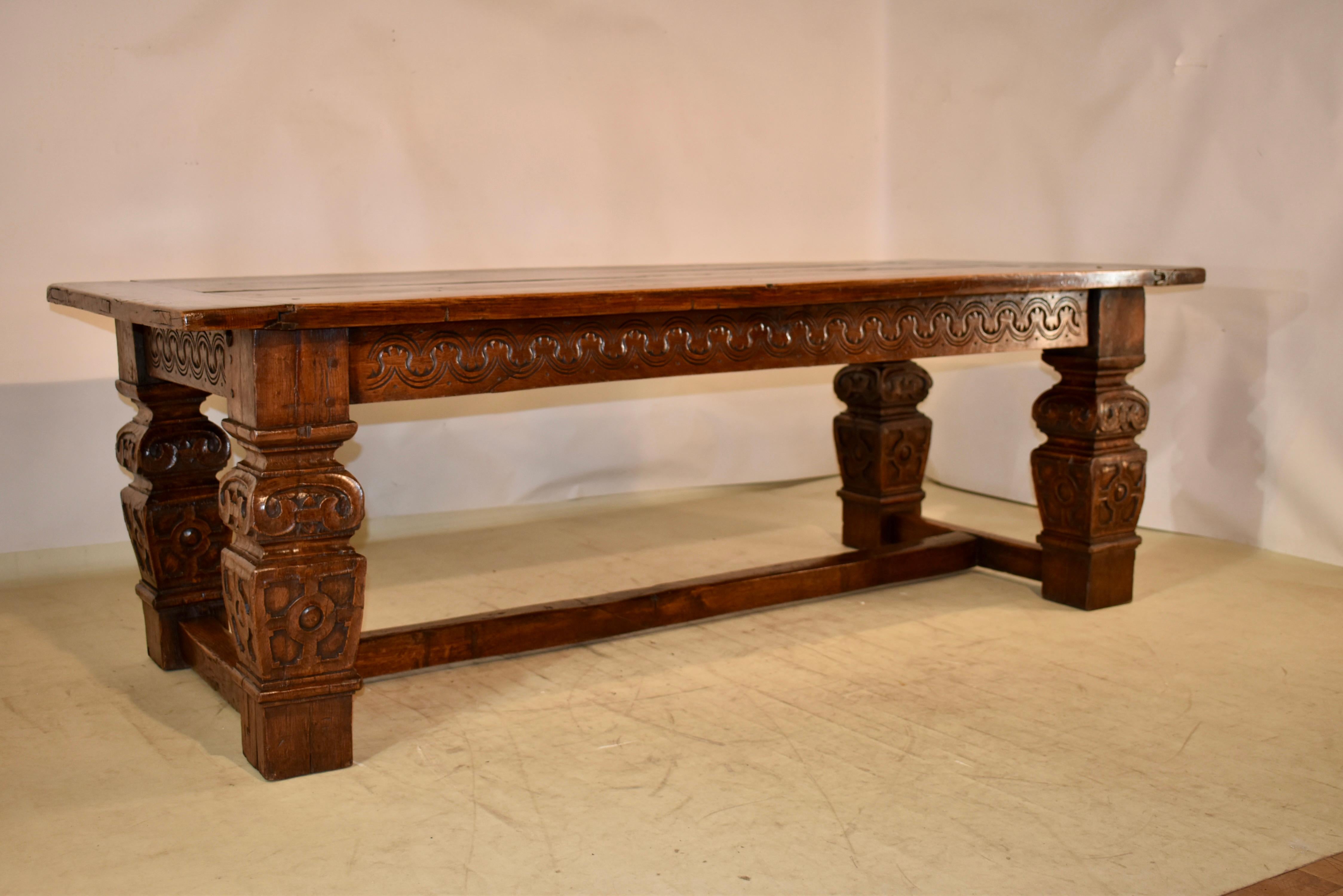 16th Century Period Elizabethan Carved Table of Substantial Size For Sale 7