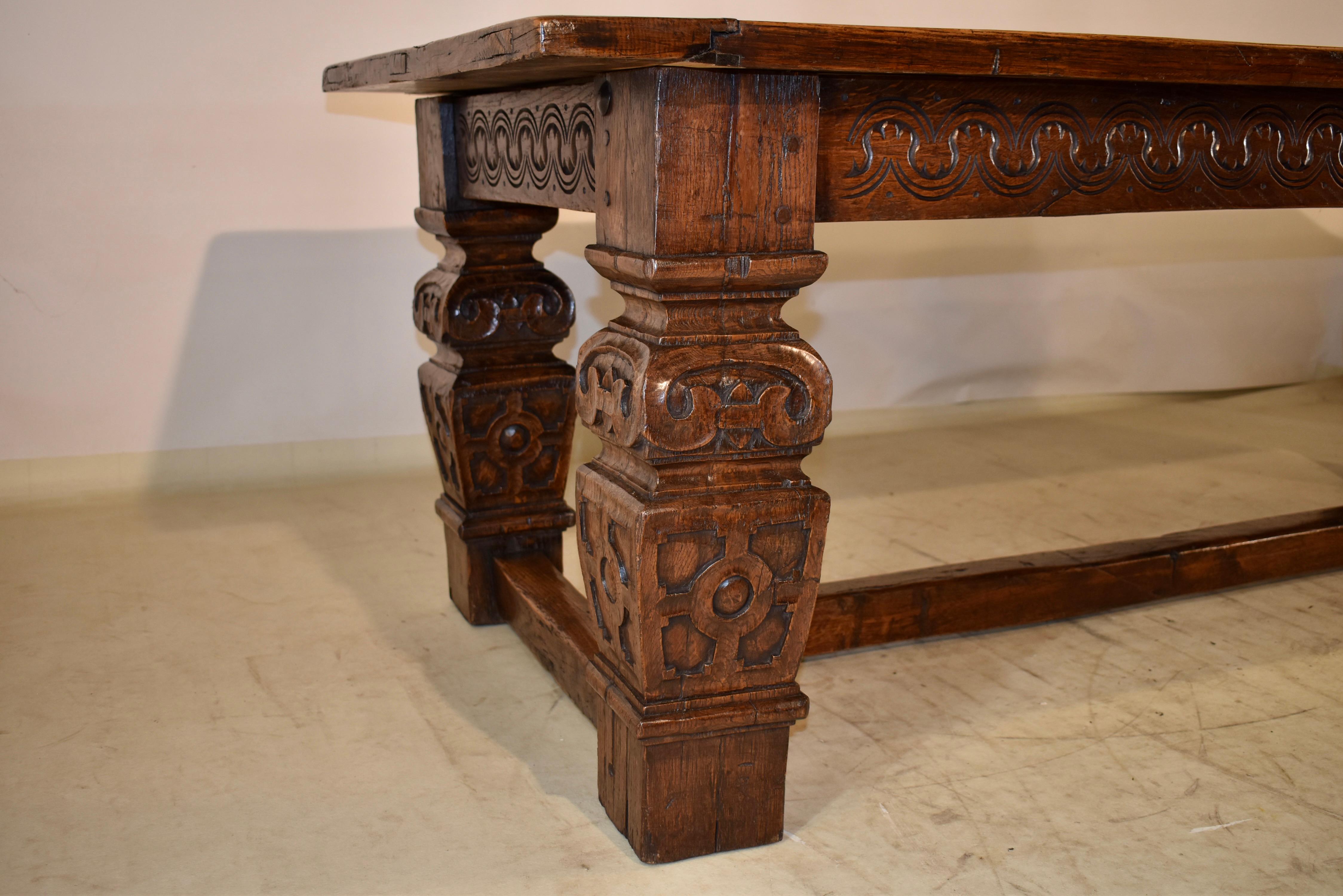 16th Century Period Elizabethan Carved Table of Substantial Size For Sale 8