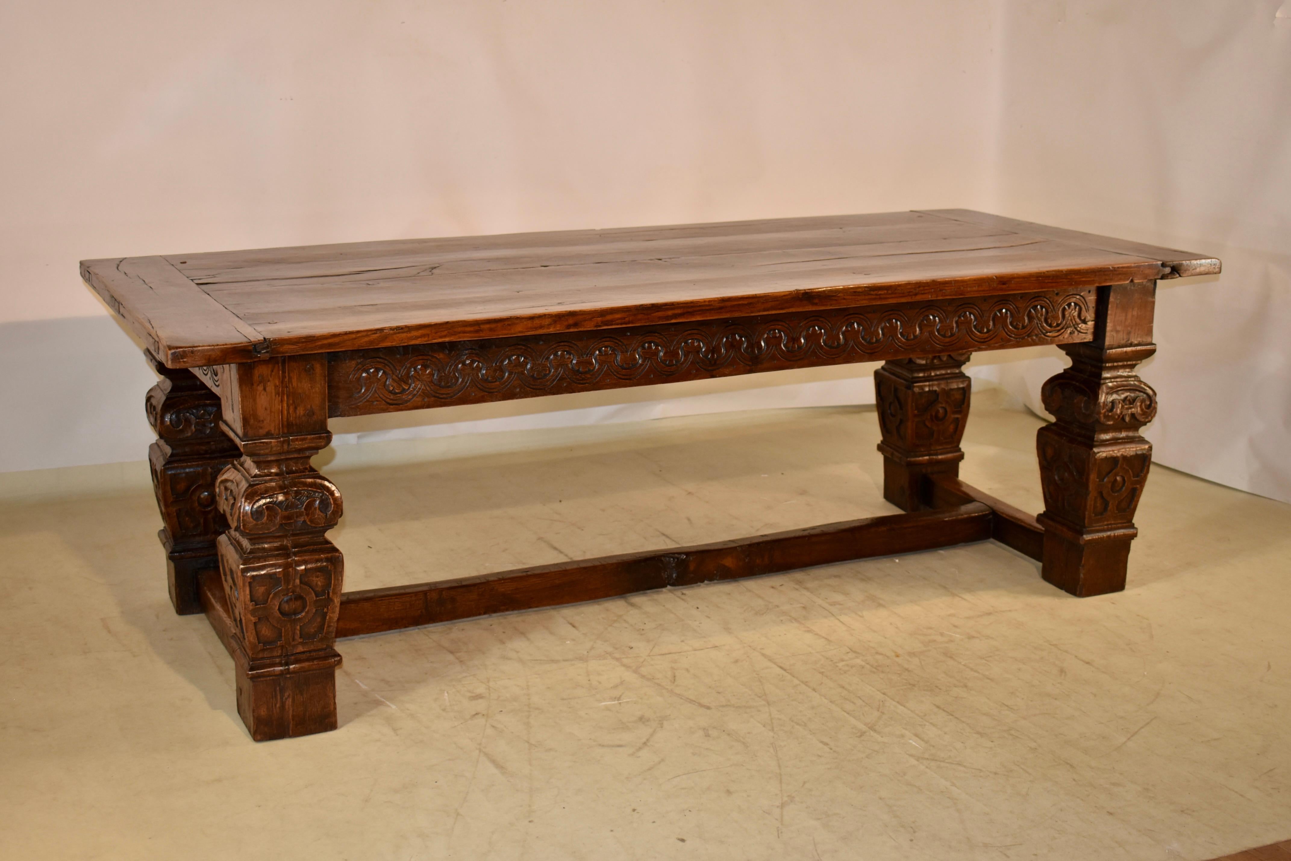 English 16th Century Period Elizabethan Carved Table of Substantial Size For Sale