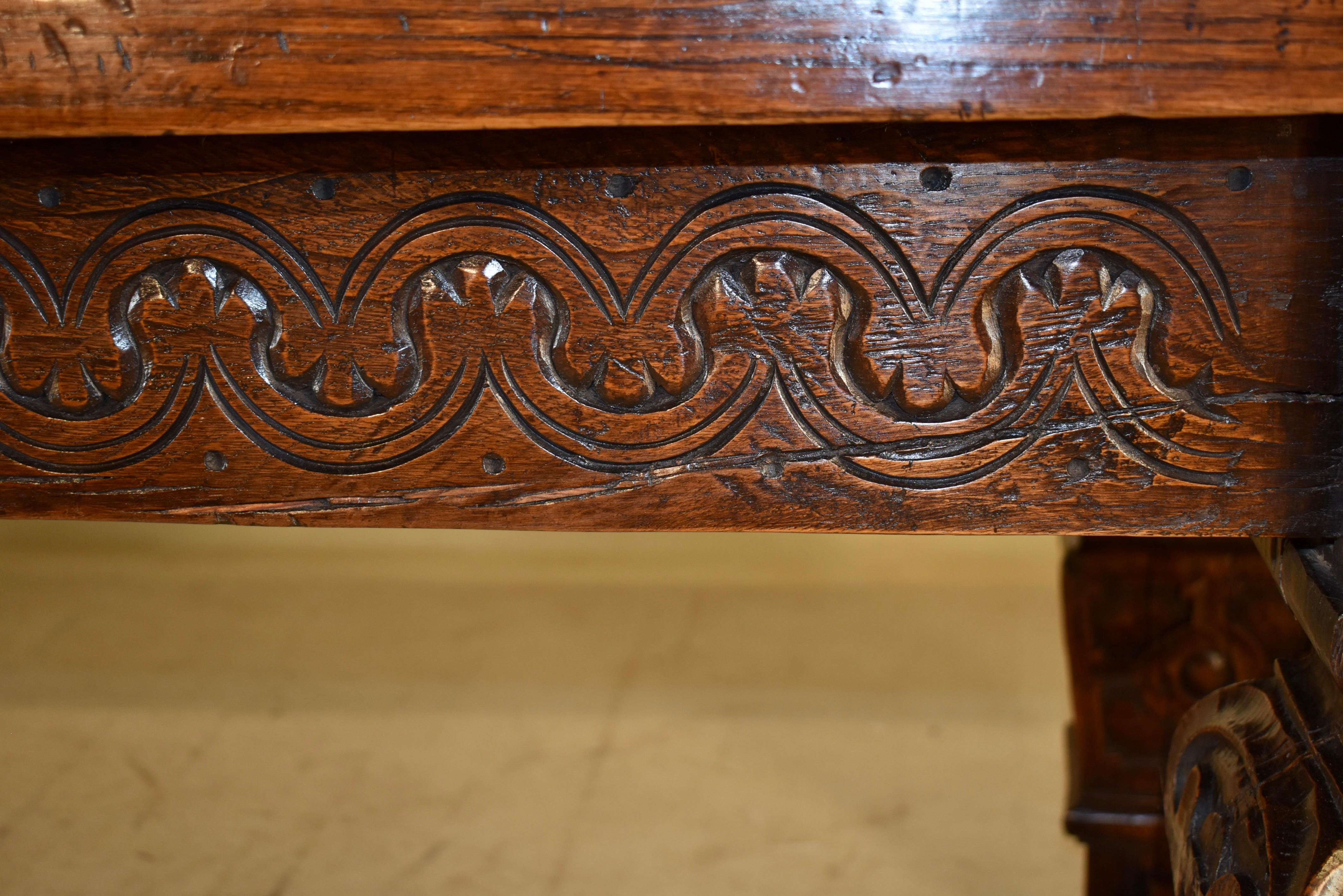16th Century Period Elizabethan Carved Table of Substantial Size For Sale 1