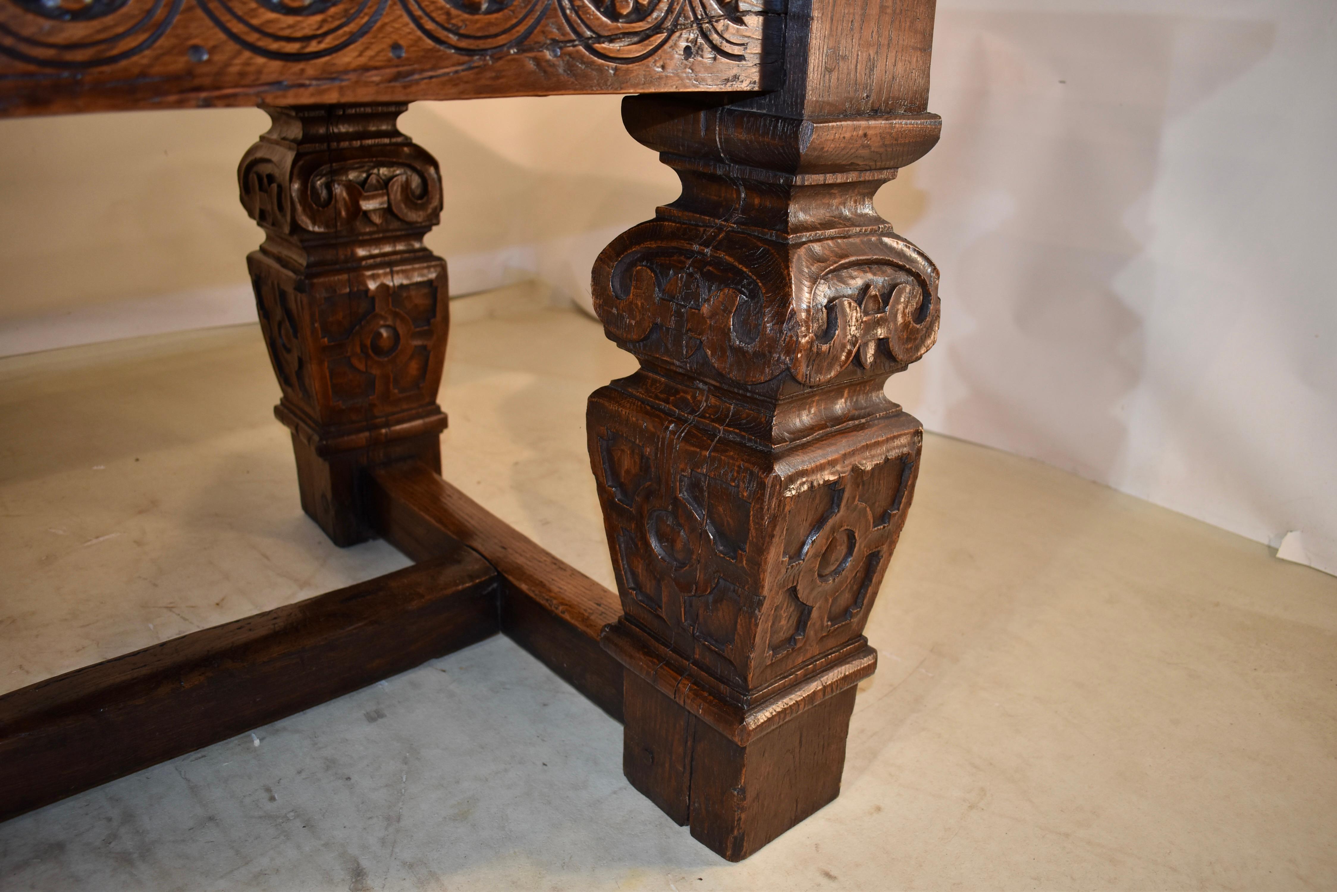 16th Century Period Elizabethan Carved Table of Substantial Size For Sale 2