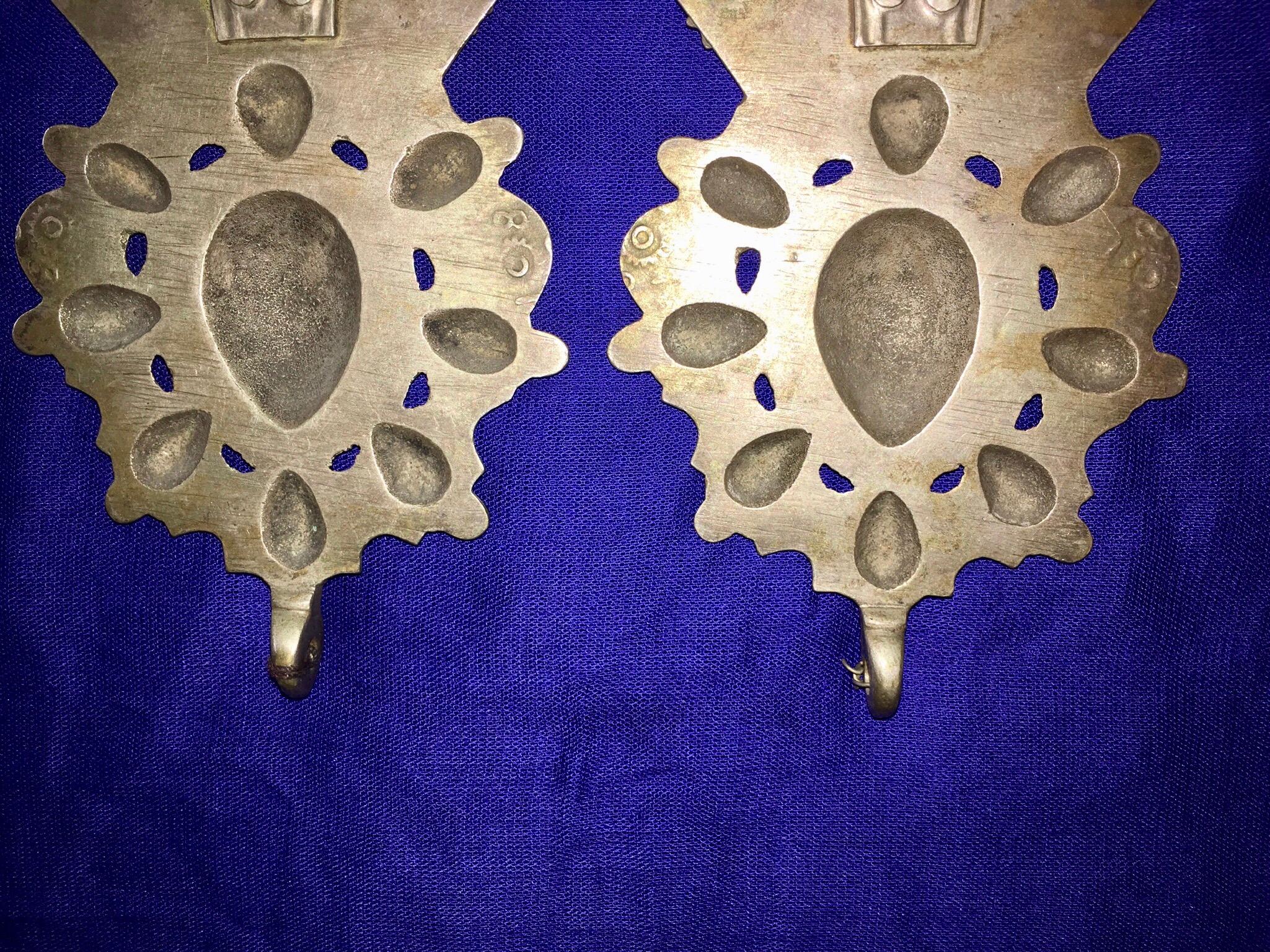 16th Century Pure Silver Moroccan Fibula Brooch Set Berber Antique For Sale 2