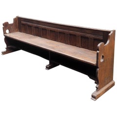 16th Century Renaissance German Solid Carved Profiled Oak Skids Feet Bench