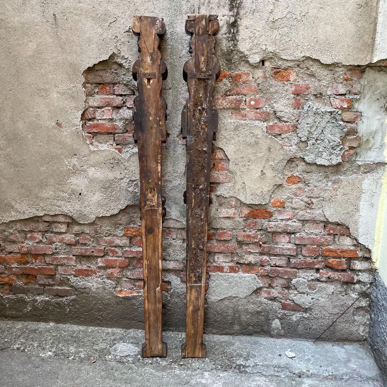 16th Century Renaissance Pair of Italian Wall Sculptures Caryatids Oversized  For Sale 2