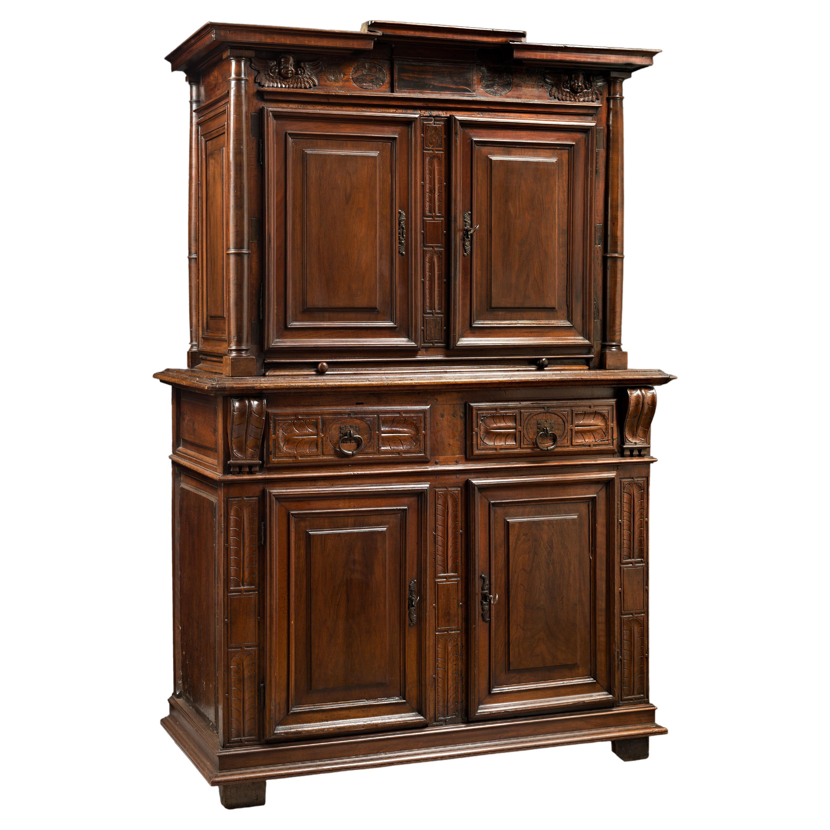 16th Century Renaissance Two-Bodied Cabinet For Sale