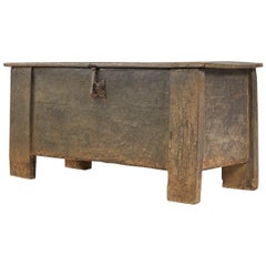 16th Century Riven Oak Clamp Front Chest
