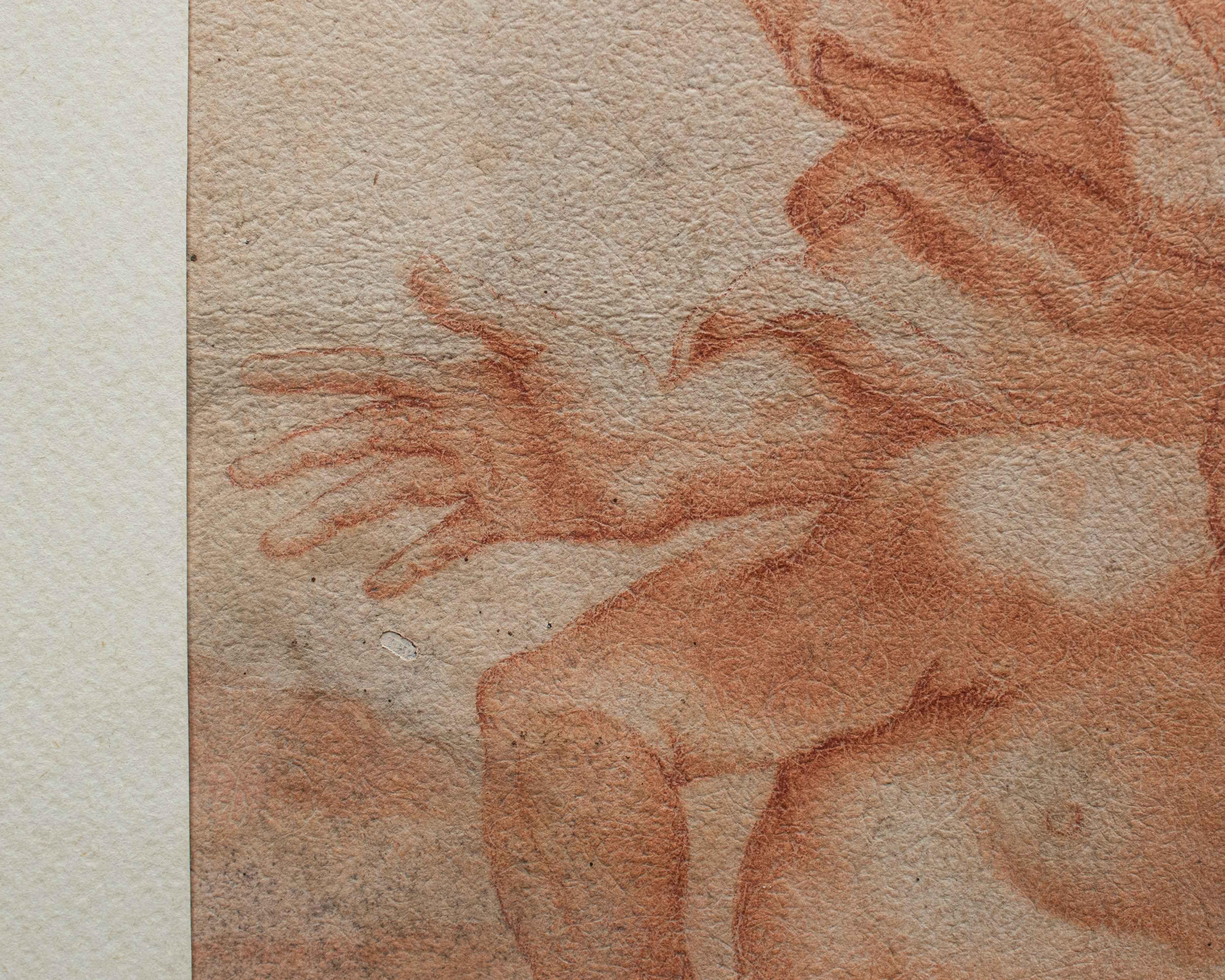Sacrifice d'Isaac dessinant Sanguigne sur papier du 16e siècle en vente 5