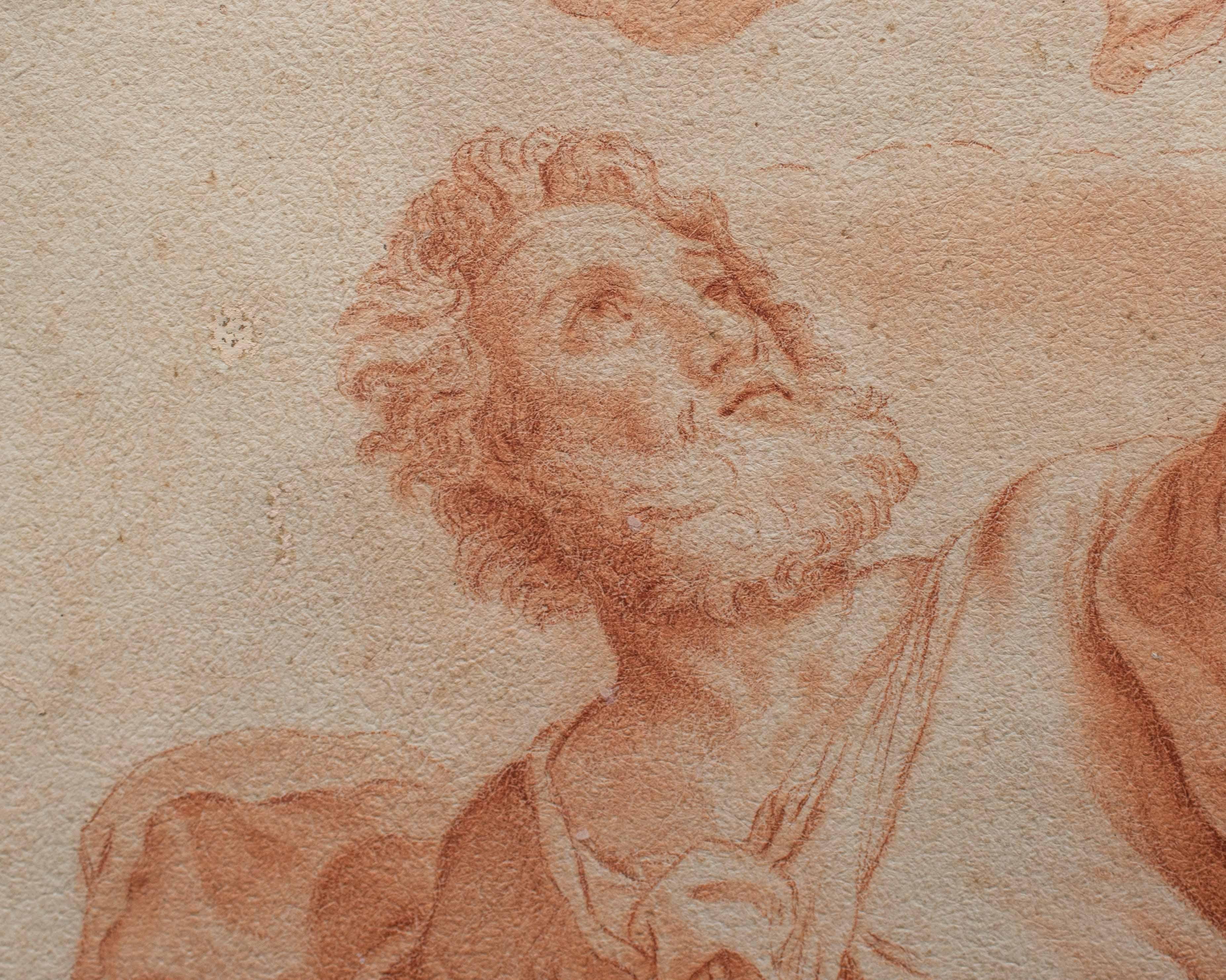 Sacrifice of Isaac, Zeichnung Sanguigne auf Papier, 16. Jahrhundert im Angebot 4