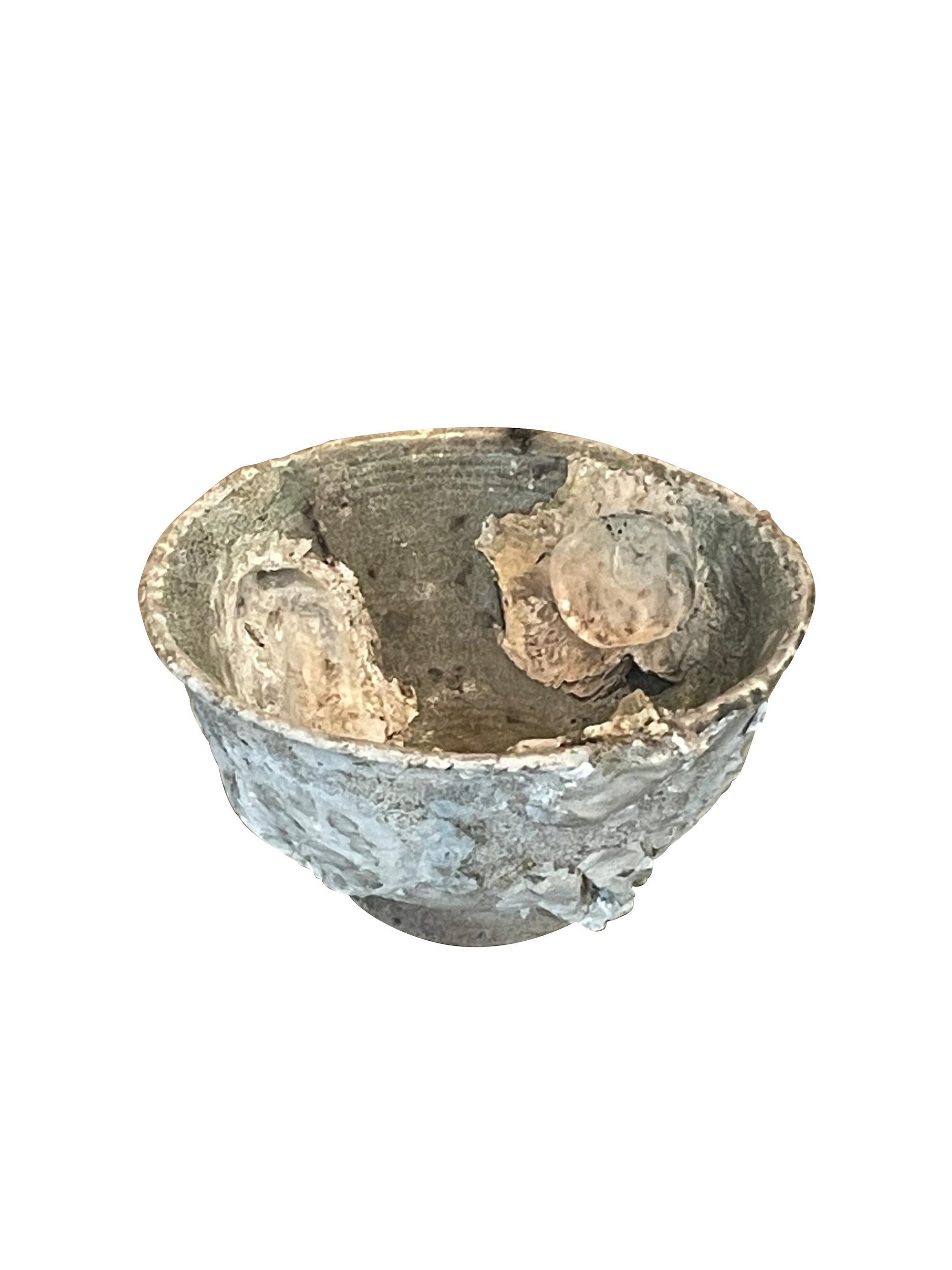 16th century Thailand Sawankhalok ceramic bowl from the old city of Sawankhalok known for its pottery.
Beautiful and abundant fossil growth from being submerged under water.
Natural original patina.
Part of a very large collection of shipwrecked
