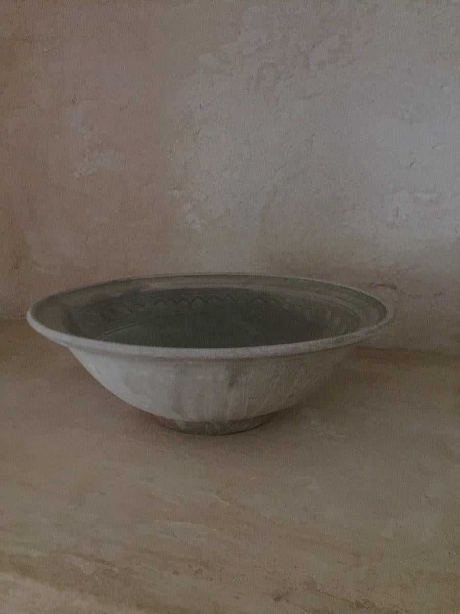 Ceramic 16th Century Sawankhalok Thai Celadon Dish For Sale