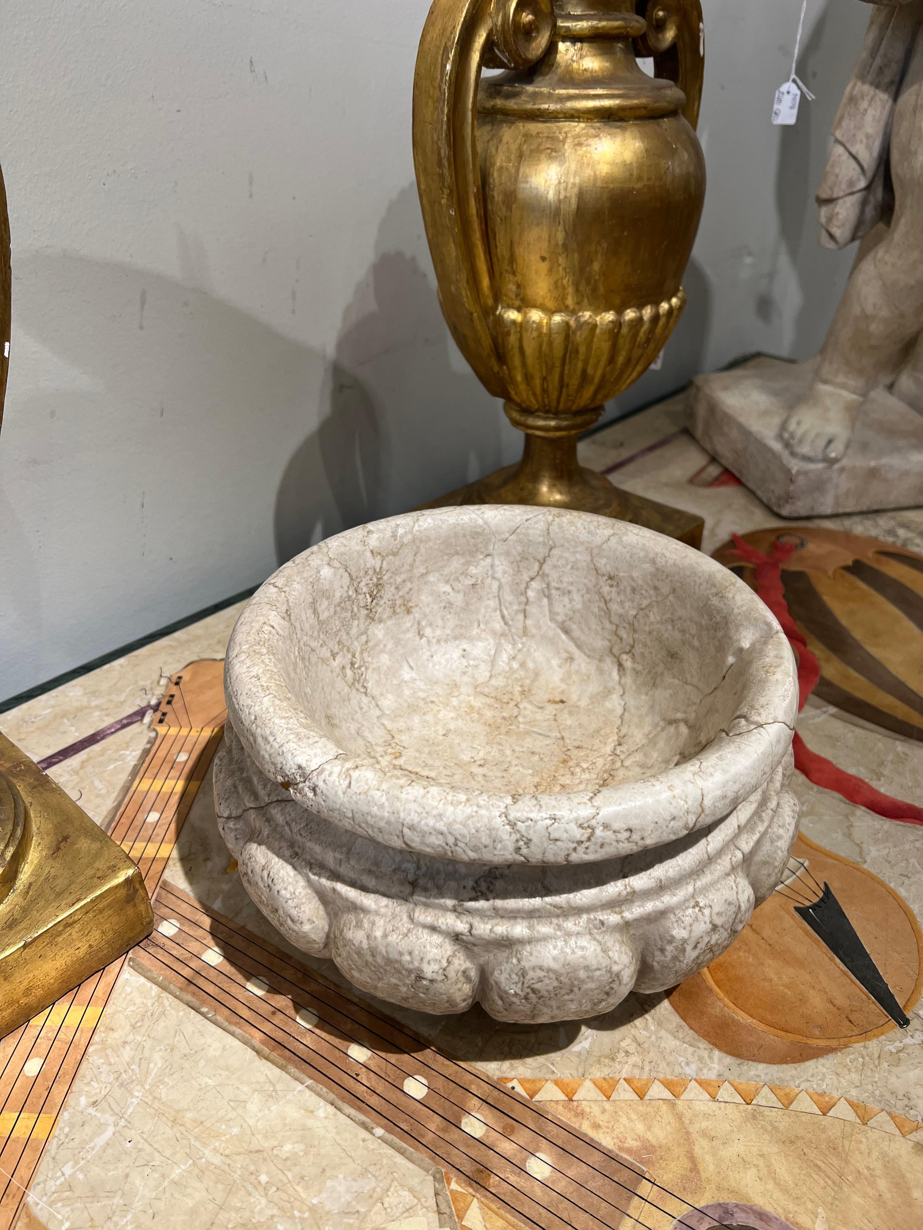 18th Century and Earlier 16th Century, Sculpted Marble Basin