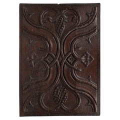 16th century sculpted oak Gothic panel, Belgium
