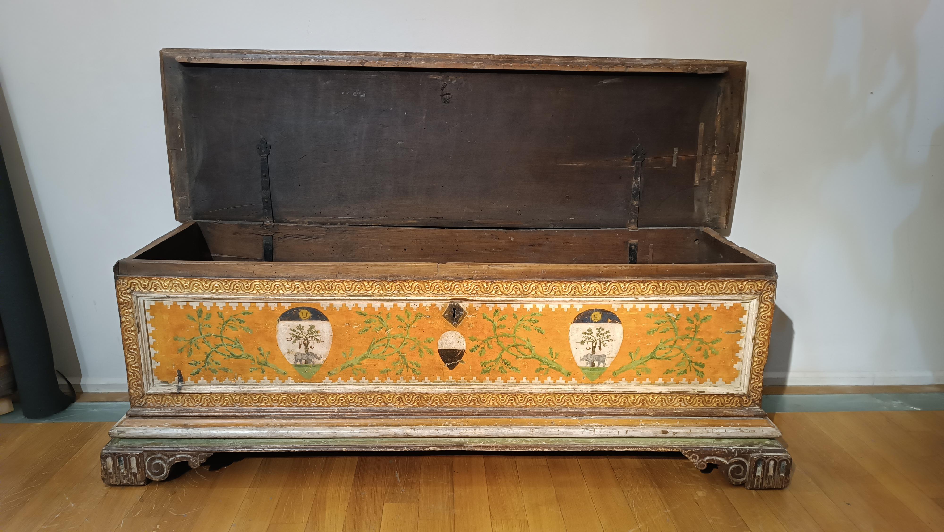 16th CENTURY SENESE STORAGE BENCH CONTRADA DELLA SELVA  4