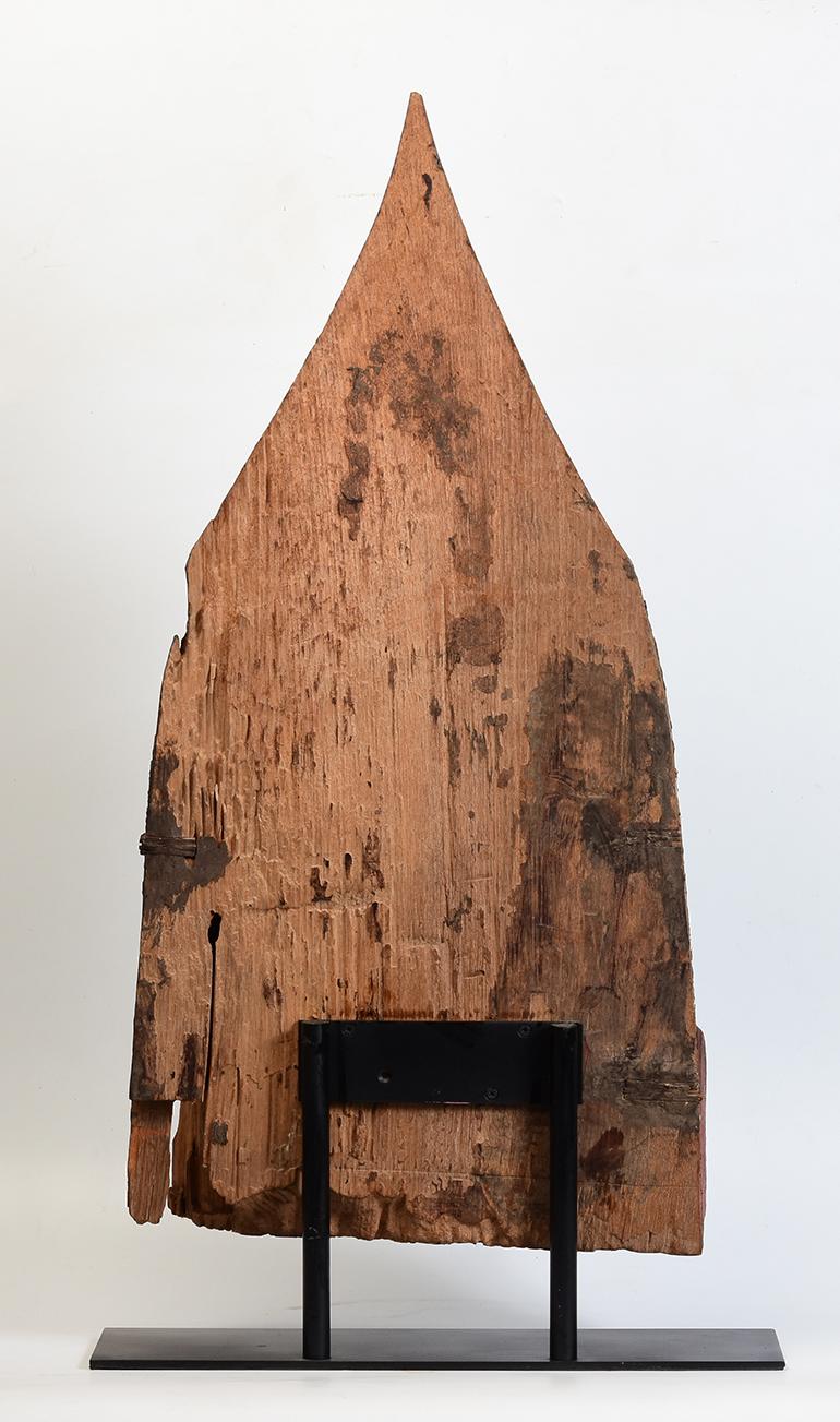 16th Century, Shan, Antique Burmese Wood Carving Panel with A Set of Buddhas For Sale 5